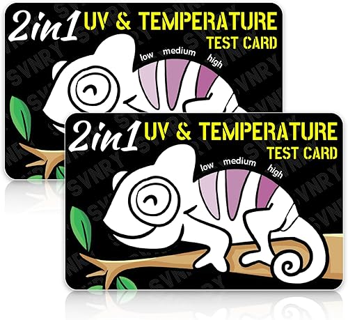 BLEREMA Probador de temperatura y UVB Lámpara de reptil Sensor UV y de temperatura Lámpara de calor de reptiles y tarjeta de probador de luz UVA UVB
