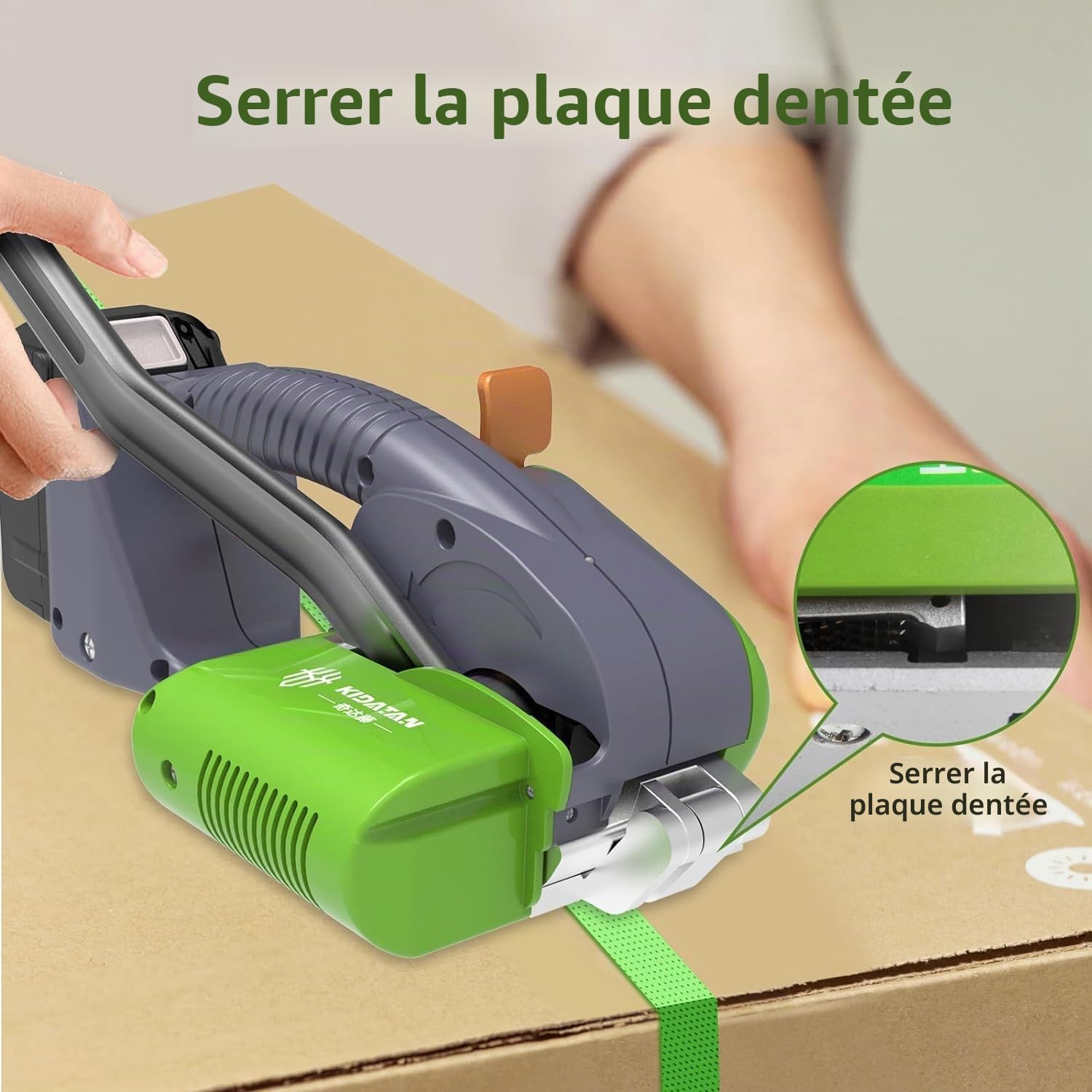 Cercleuse Électrique Machine de Cerclage d'Emballage Sans Bande Inférieure Manuel pour Bande PP et PET 1/2" 5/8"