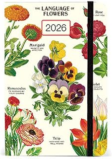 Cavallini 2026 Vintage-Inspired Language of Flowers Weekly Planner, 4 x 6 inches, 12 Month Week-At-A-Glance Planner, Ideal for flower fanatic, Small and Cute (AG2026/LNGFLR)