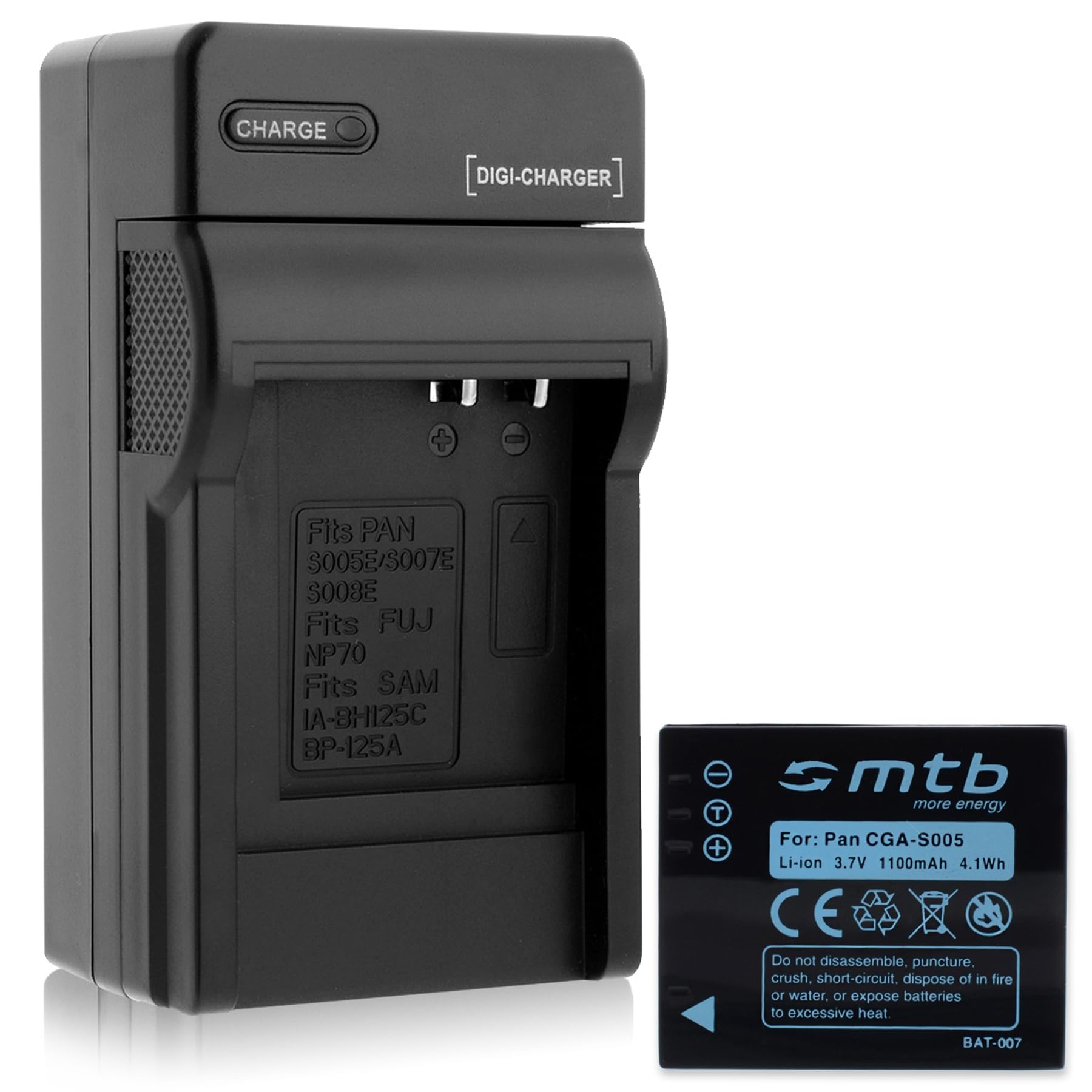 DE-A12B Cargador De Batería Copatible Con Cáara Panasonic LUIX CGA