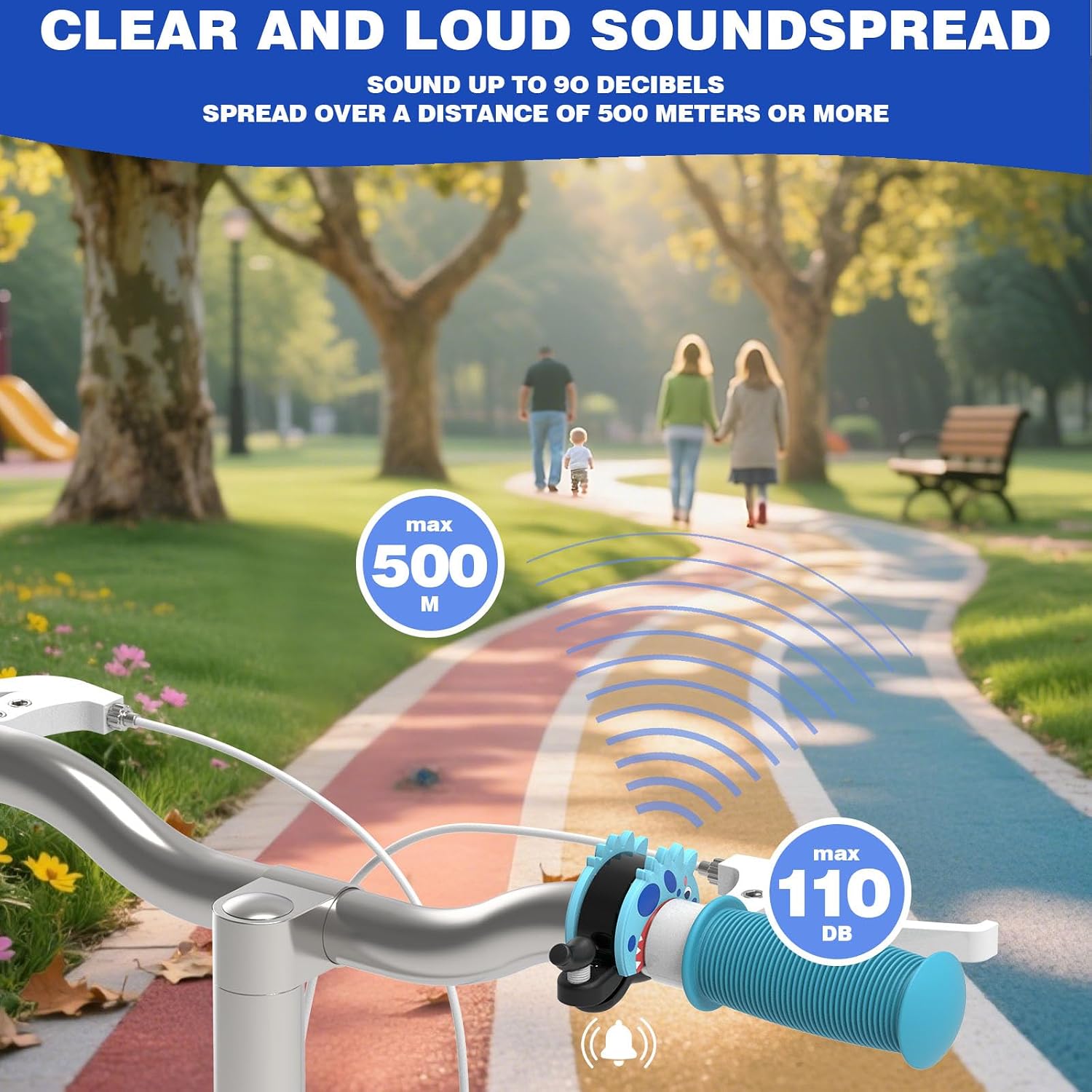 Bike Bell for Kids Dinosaur,110dB Loud, Fits 22.2-25.4mm Handlebars, Mountain/Road Bike & Scooter Safety for Boys Girls