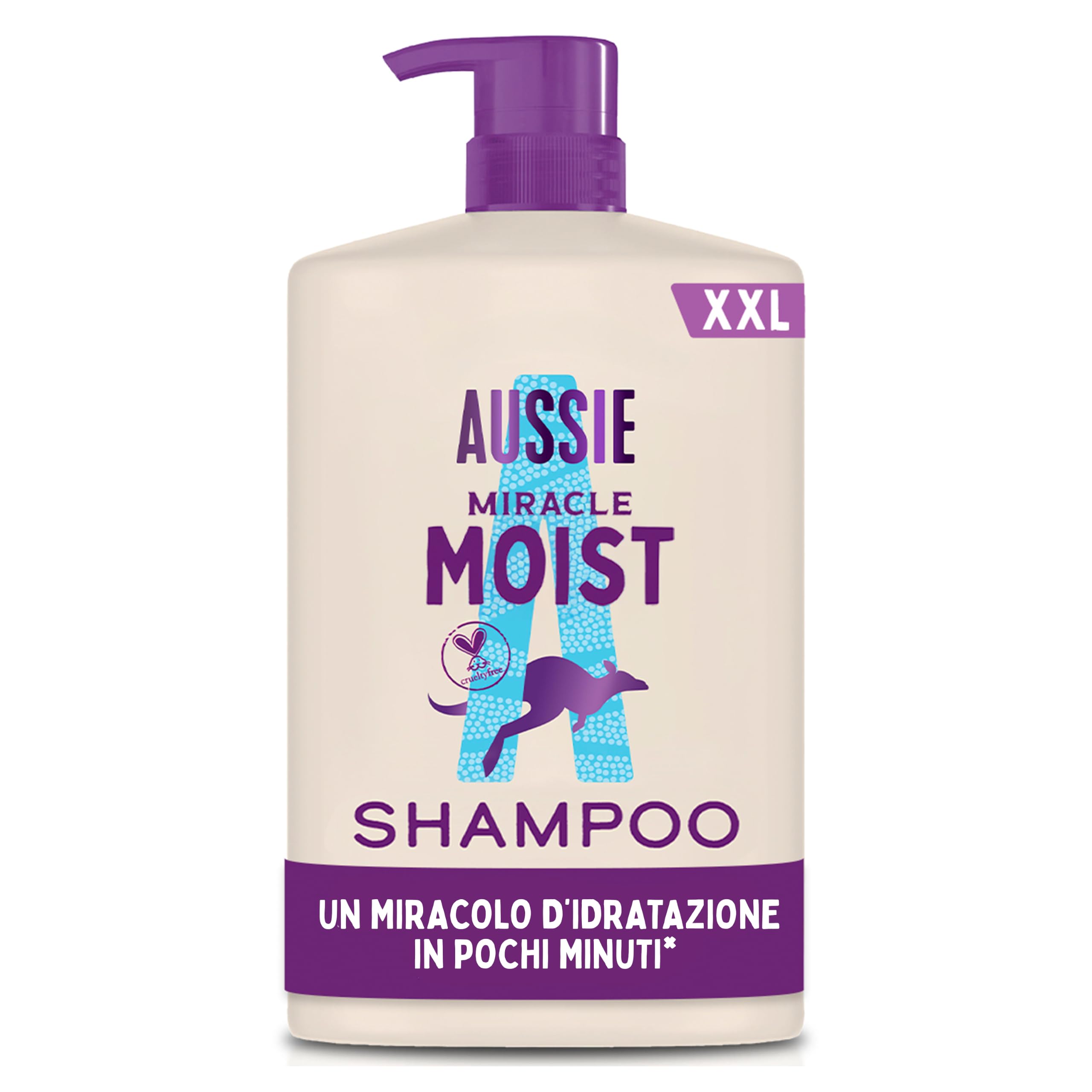 Aussie Miracle Moist Shampoo Idratante 1000ml | Rivitalizza e Ripara Capelli Fragili e Secchi, Con Olio di Noci di Macadamia, Formula Vegana e Cruelty-Free