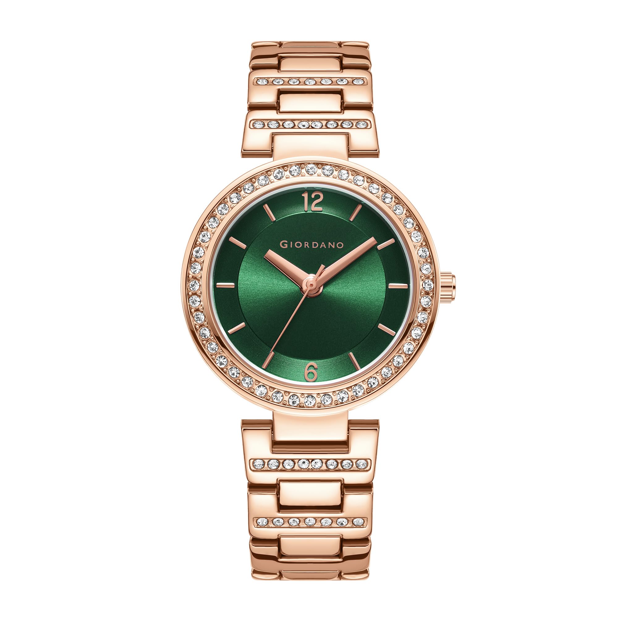 giordano Eleganza Collection Analog Watch for Women with Diamond Studded Case and Urban Fashion Metal Strap Ladies Wrist Watch Gift for Women GD4051-picture-35