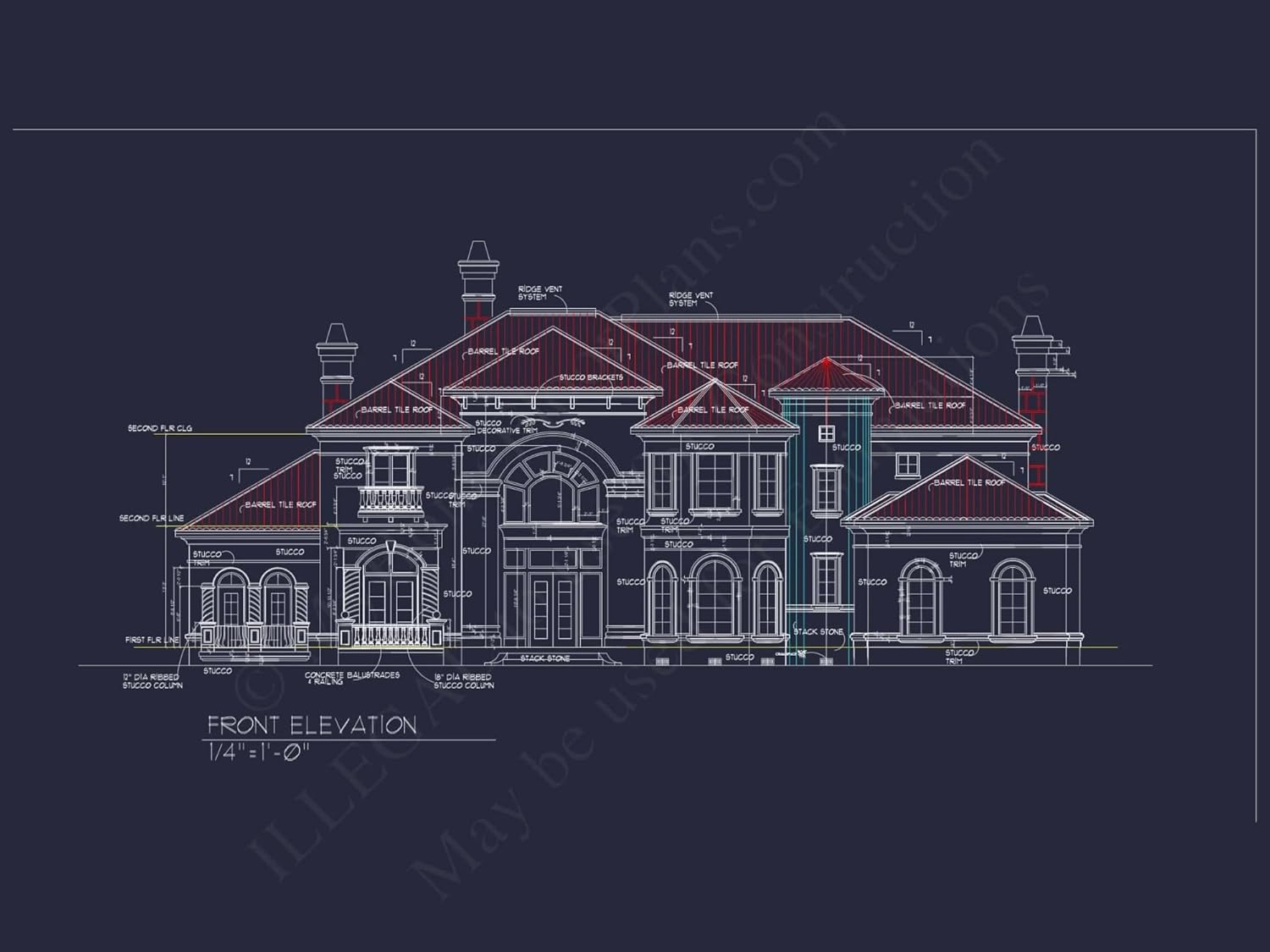 13-Debra House Plan - Luxury House Floor Plan with CAD Blueprints & Modern Design
