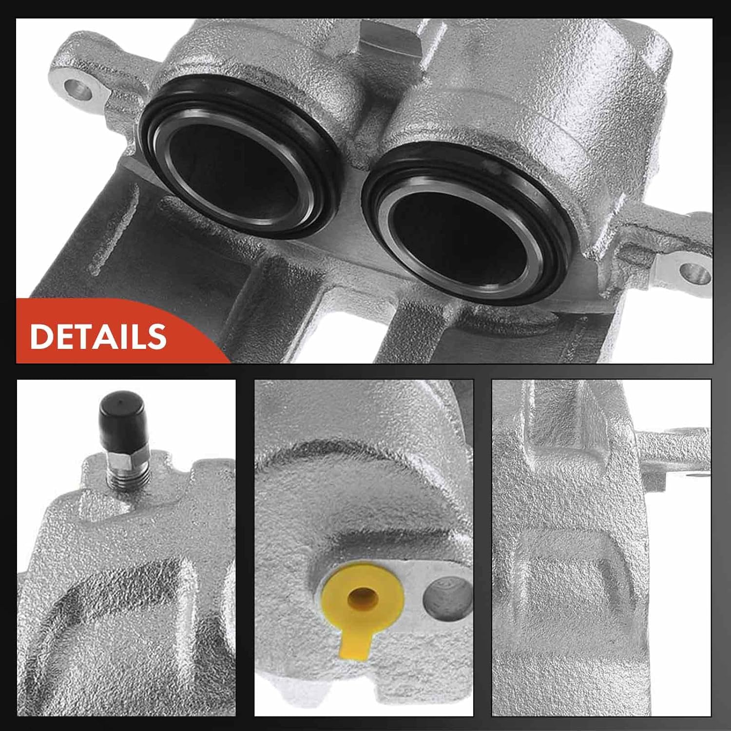 A-Premium Disc Brake Caliper Assembly Without Bracket Compatible with Select Land Rover Models - Discovery 2003-2004, V8 4.6L - Front Driver and Passenger Side, 2-PC Set