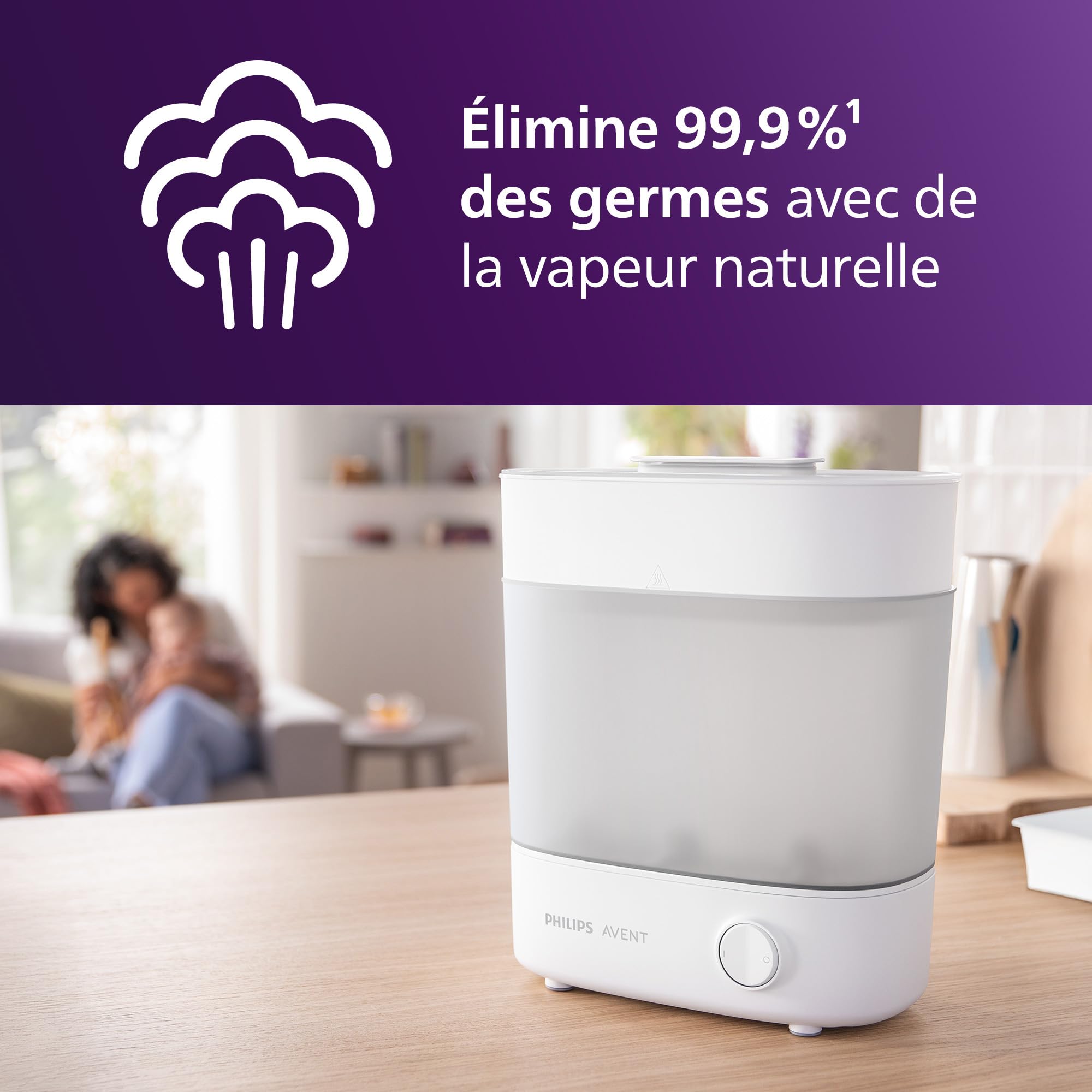 Philips Avent - Stérilisateur électrique à vapeur Premium, stérilisation en 10 minutes des biberons (modèle SCF291/00)