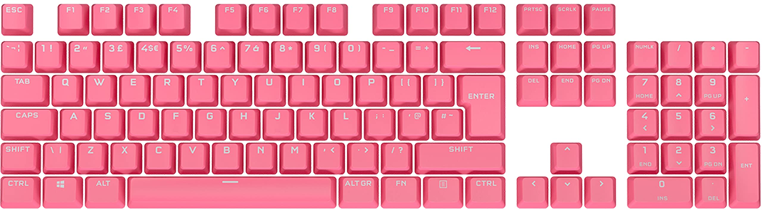 Corsair PBT DOUBLE-SHOT PRO Kit de mod pour keycap (cache-touches en PBT, compatibilité standard de la rangée inférieure, surface rugueuse, parois épaisses 1,5 mm avec caractère rétro-éclairé