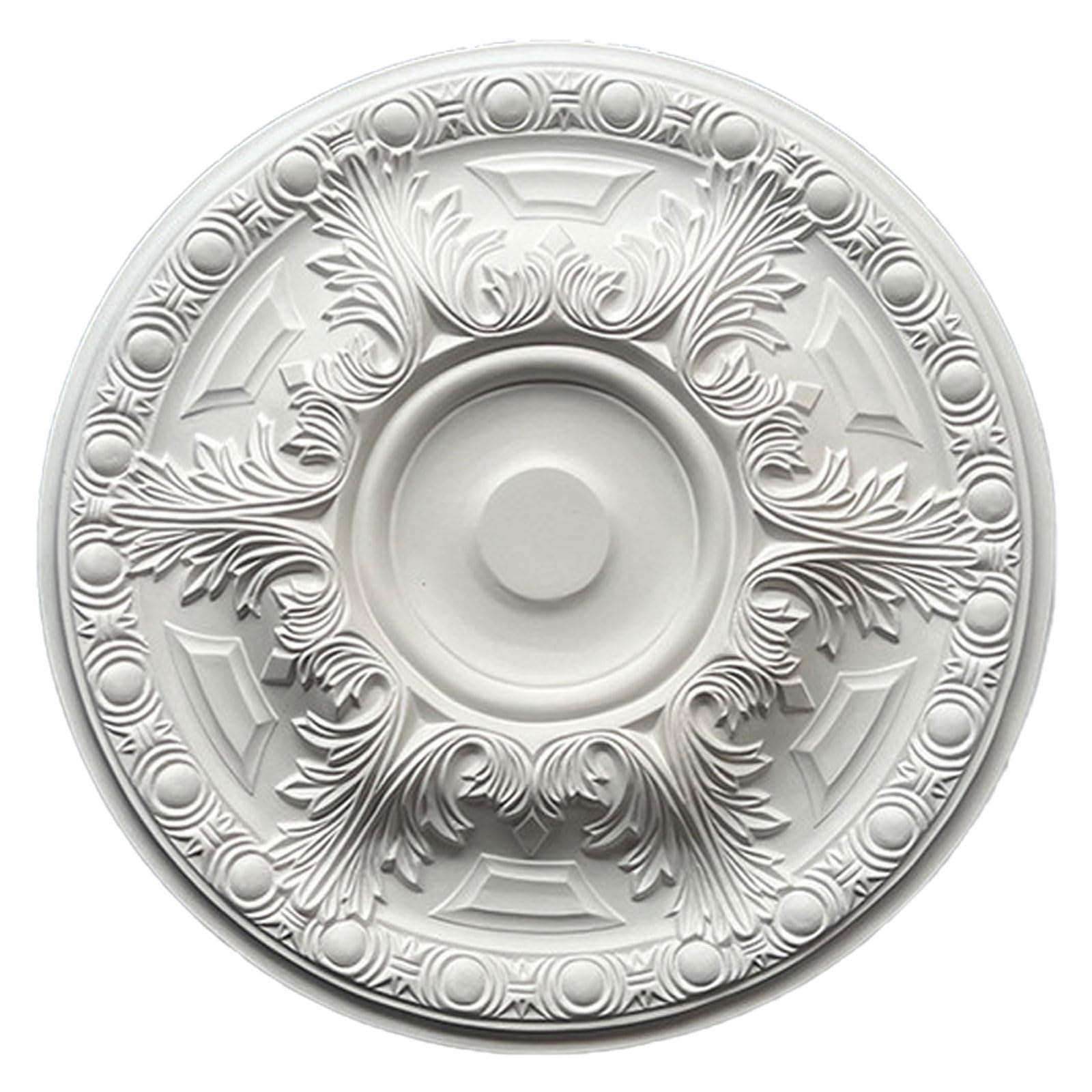 Foelanne White C Pu Ceiling Medallion For Fan Lamp, Chandelier, White, Multiple Sizes(,50Cm)