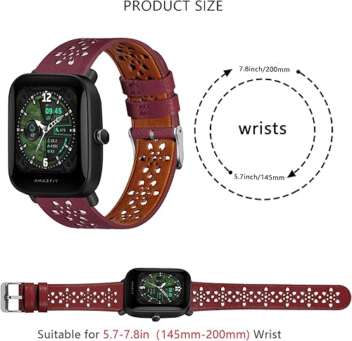 Miniatura 2 de Correa de reloj de cuero compatible con Amaz Fit GtsGts2Gts 3Gts 2eGts 2 MiniGts 4 MiniGts 4Gtr Mini, pulsera de liberación rápida transpirable de
