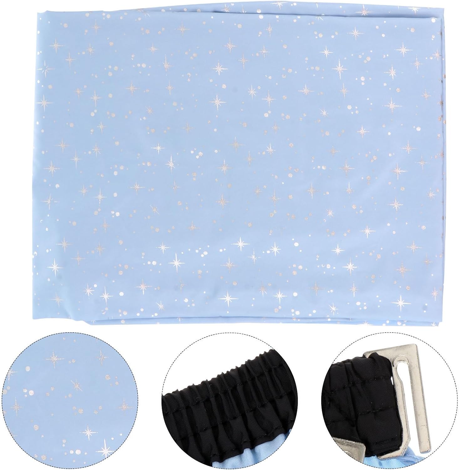 Waterproof Hairdressing Cape in Blue Polyester Pongee for Beard Shaving | Lightweight Slippery Fabric, Adjustable Size, Simple Practical Design
