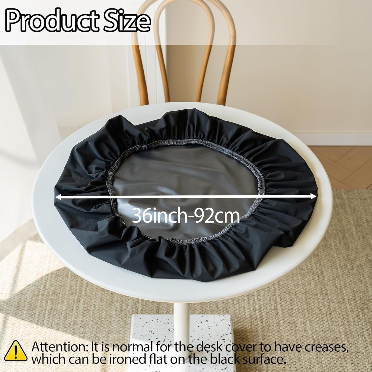 Asnomy Fitted Round Washable Table Cover, Wipeable Waterproof Table Cloth Fits 32"-36" Diameter Round Table for Dining,Camping,Banquets,Parties,Indoor and Outdoor, 4PC