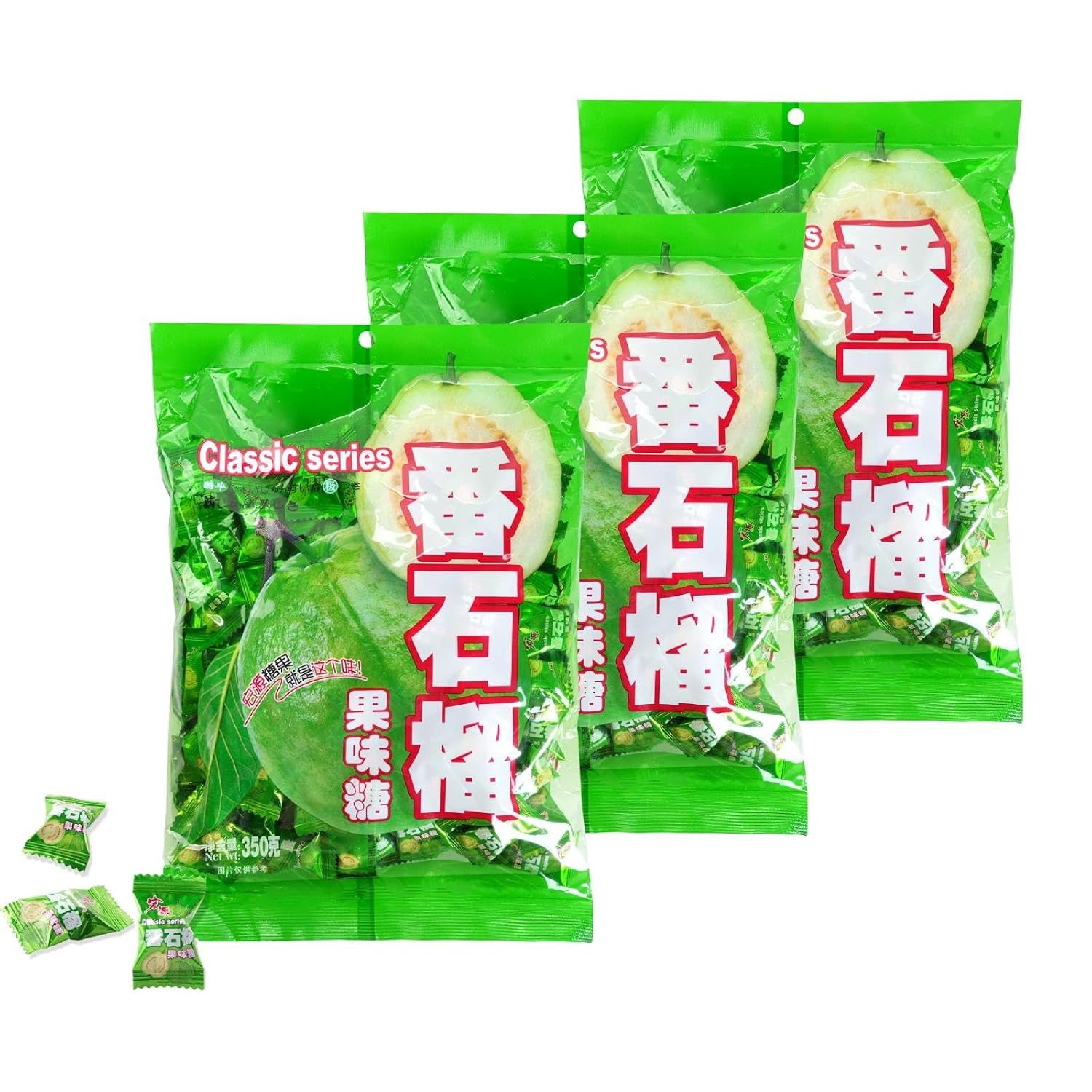Hongyuan Guava Candy, 12.3 oz (Pack of 2) Asian Fruit Hard Candy, Sweet & Tangy Tropical Flavor, Individually Wrapped for Sharing & Snacking