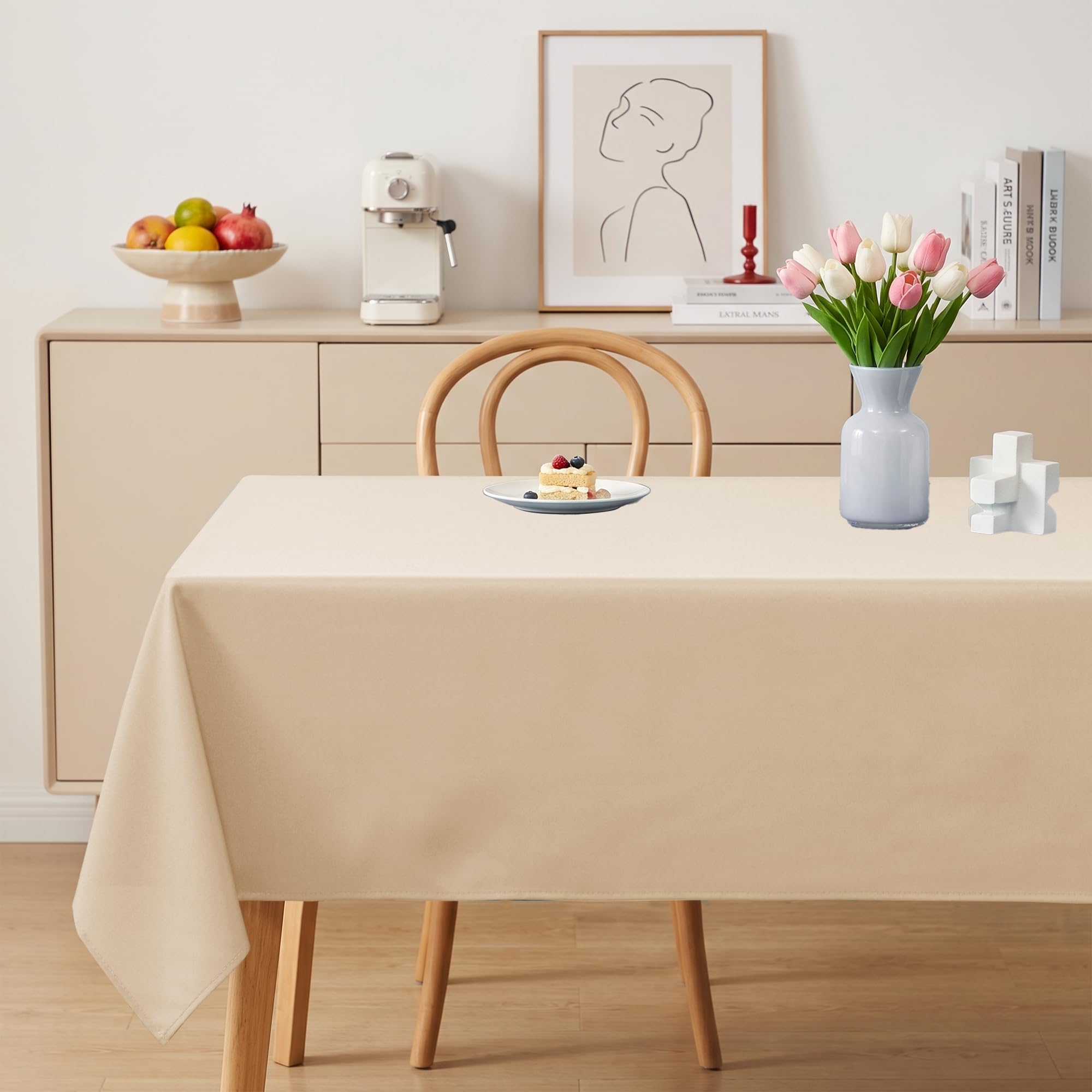 JIUZHEN Table Cloth Wipeable Tablecloths Rectangular Wipe