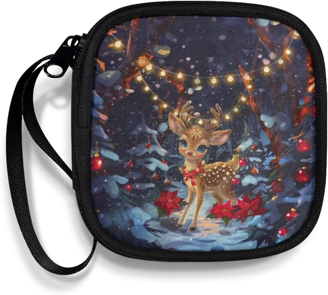 Cherry Earphone Carrying Case Cell Phone Accessories Storage Bag with Zipper Handle for Earphone Flash Drive Charging Cable Key Wall Charger