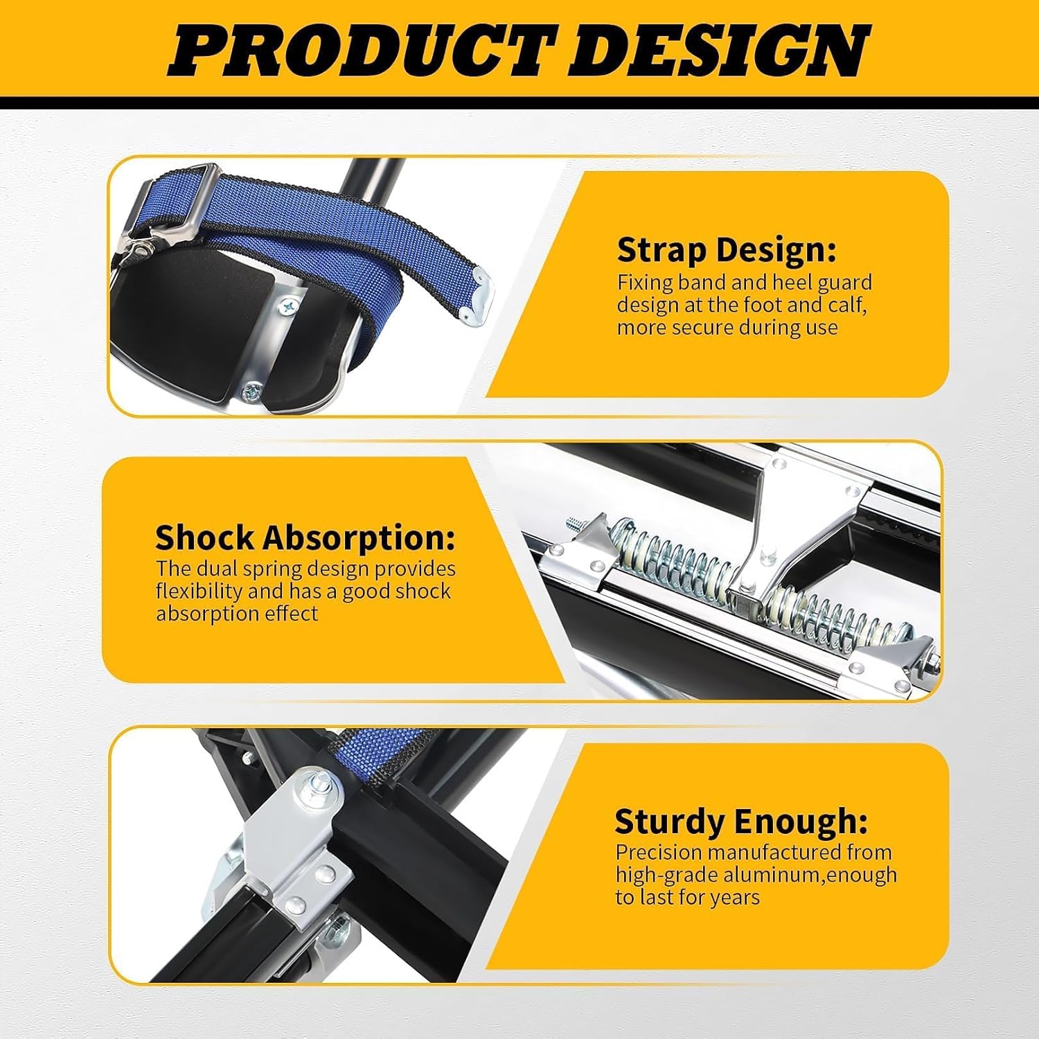 24-40 Inch Aluminum Alloy Drywall Stilts with Black for Working at High Places (Black,24-40 Inch)