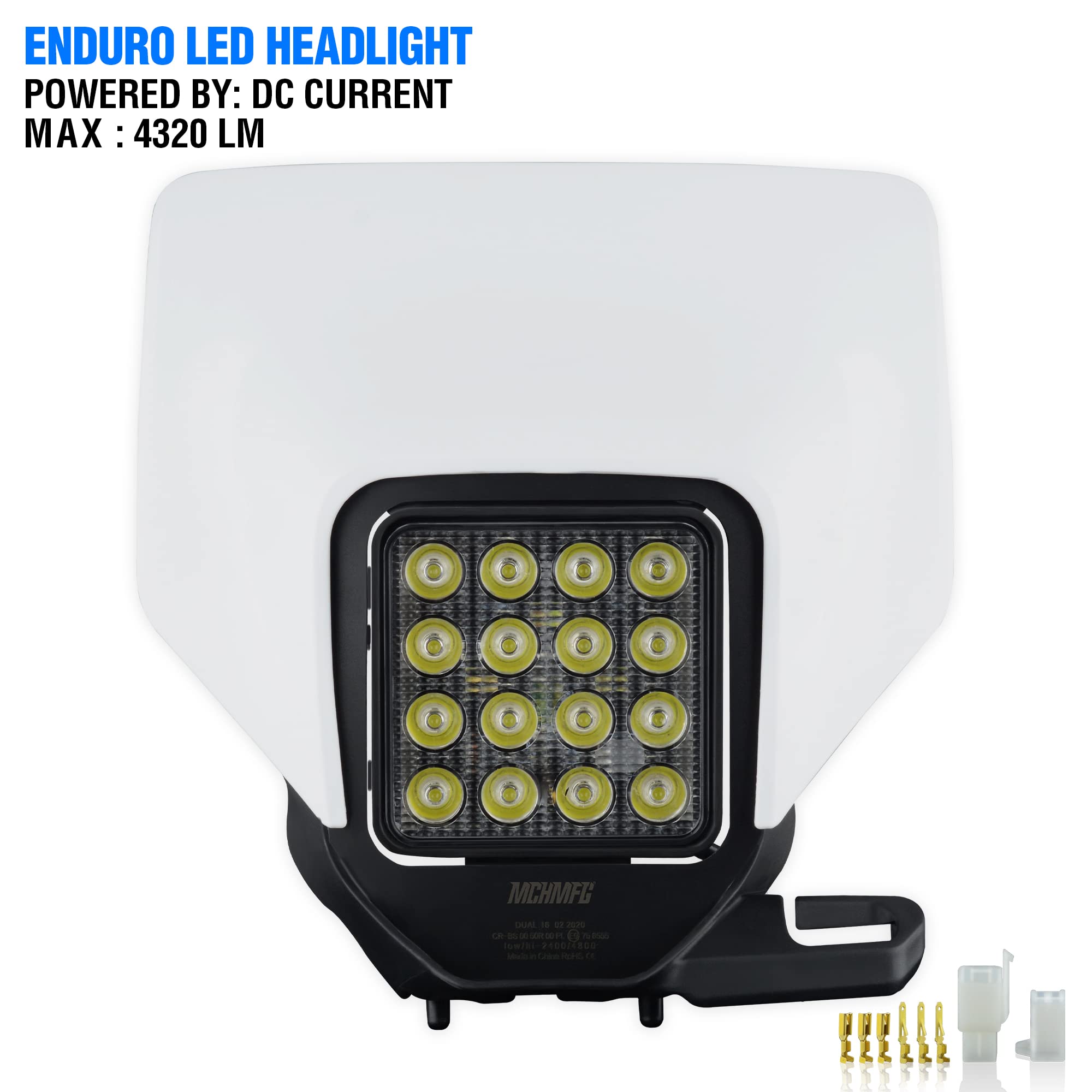 MCHMFG Dirtbike Headlight,LED Enduro Pit Bike Light Kit Universal For Most Dirt Pit Bike Motorcycle 