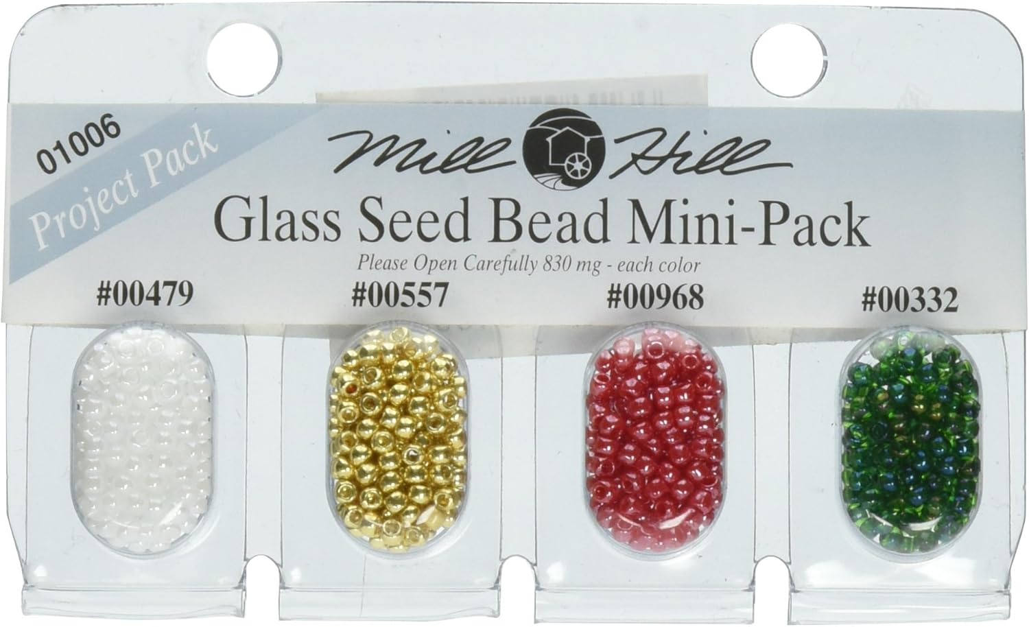 Mill Hill Glass Seed Beads Mini Packs 2.5mm 830mg 4/Pkg00479, 00557