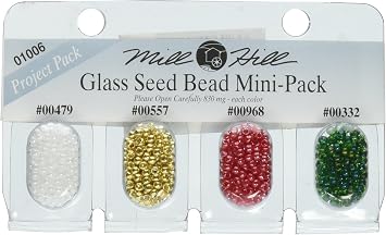 Mill Hill Glass Seed Beads Mini Packs 830mg 4/Pkg-00479, 00557, 00968, 00332