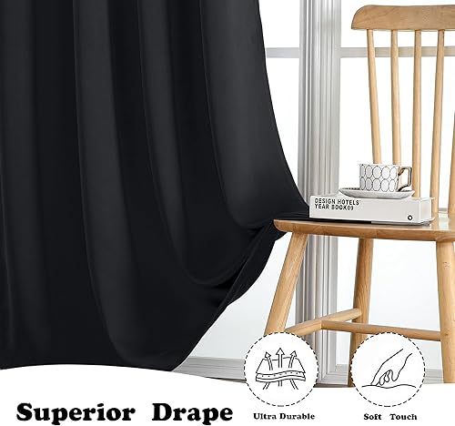 Miniatura 8 de Simplebrand Cortinas opacas de Halloween para dormitorio de 84 pulgadas de largo, juego de 2 paneles, aislamiento térmico, cortinas de ventana de