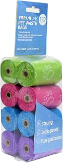 Vibrant Life 120 PET WASTE BAGS | 4-COLORS | FRESH SCENTED | DURABLE LEAK-PROOF