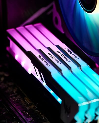 Vista 7 de Acer Predator Apollo RGB 16GB (8GBx2) Gaming RAM 4133 MHz DDR4 CL19 1.4V Kit de memoria LED para computadora de escritorio - BL.9BWWR.254