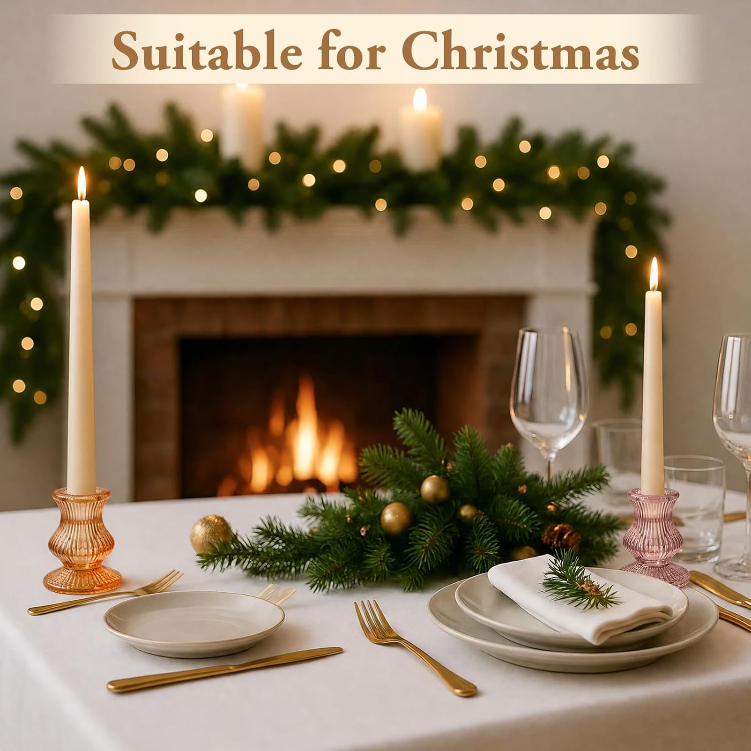 Glass Candlestick Holders -18 Pack Tapered Candle Holder Decor Bulk