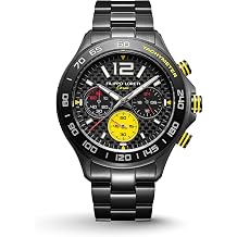 FILIPPO LORETI | RAP MASTER - Mens Racing Watch 100M Mens Watch - 42mm Stainless Steel Case - Gift, Black Dial - Black SST Bracelet, Bracelet Type