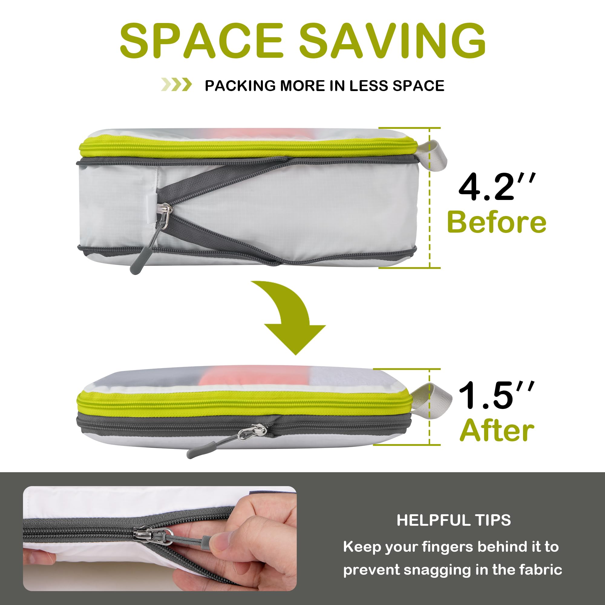 Set 8 Pezzi Organizer Valigia | Cubi Compressione Viaggio | Sacchetti Per Vestiti, Scarpe E Beauty - Foto 11