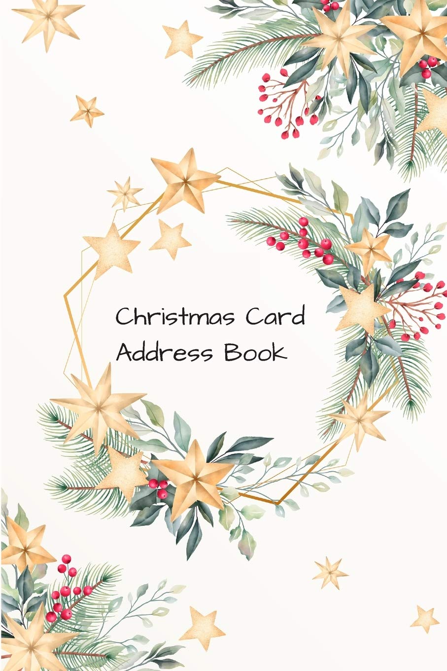 Christmas Card Address Book: Mailing Address Log Book and 10 Year Christmas Card Tracker With Tabs (Gold Stars)