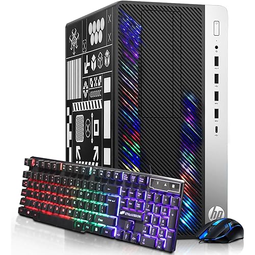 HP RGB Gaming Desktop Computer, Intel Quad Core I5-6500 up to 3.6GHz, GeForce GT 1030 2G, 32GB DDR4, 1T SSD + 3T HDD, RGB Keyboard & Mouse, 600M WiFi & Bluetooth, Windows 11 (Renewed)