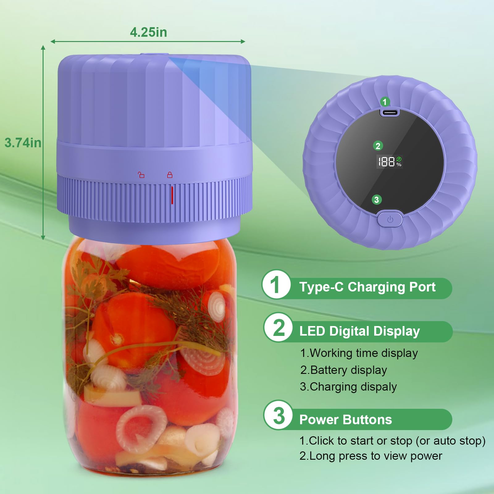 Mason Jar Vakuumiergerät, VP06+ Elektrischer Vakuumierer für Gläser