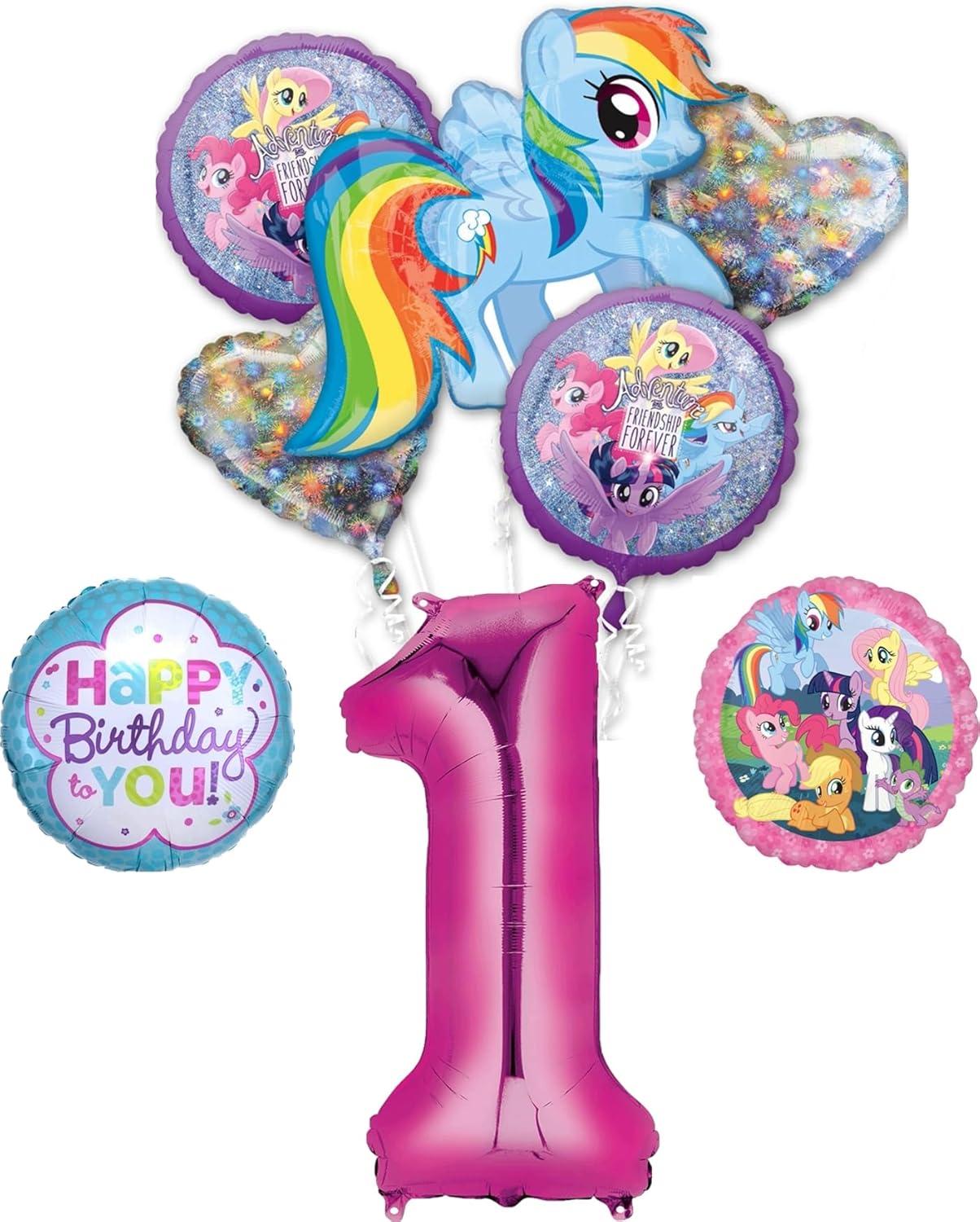 My Little Pony 1st Birthday Party Supplies Rainbow Dash Balloon Bouquet Decorations