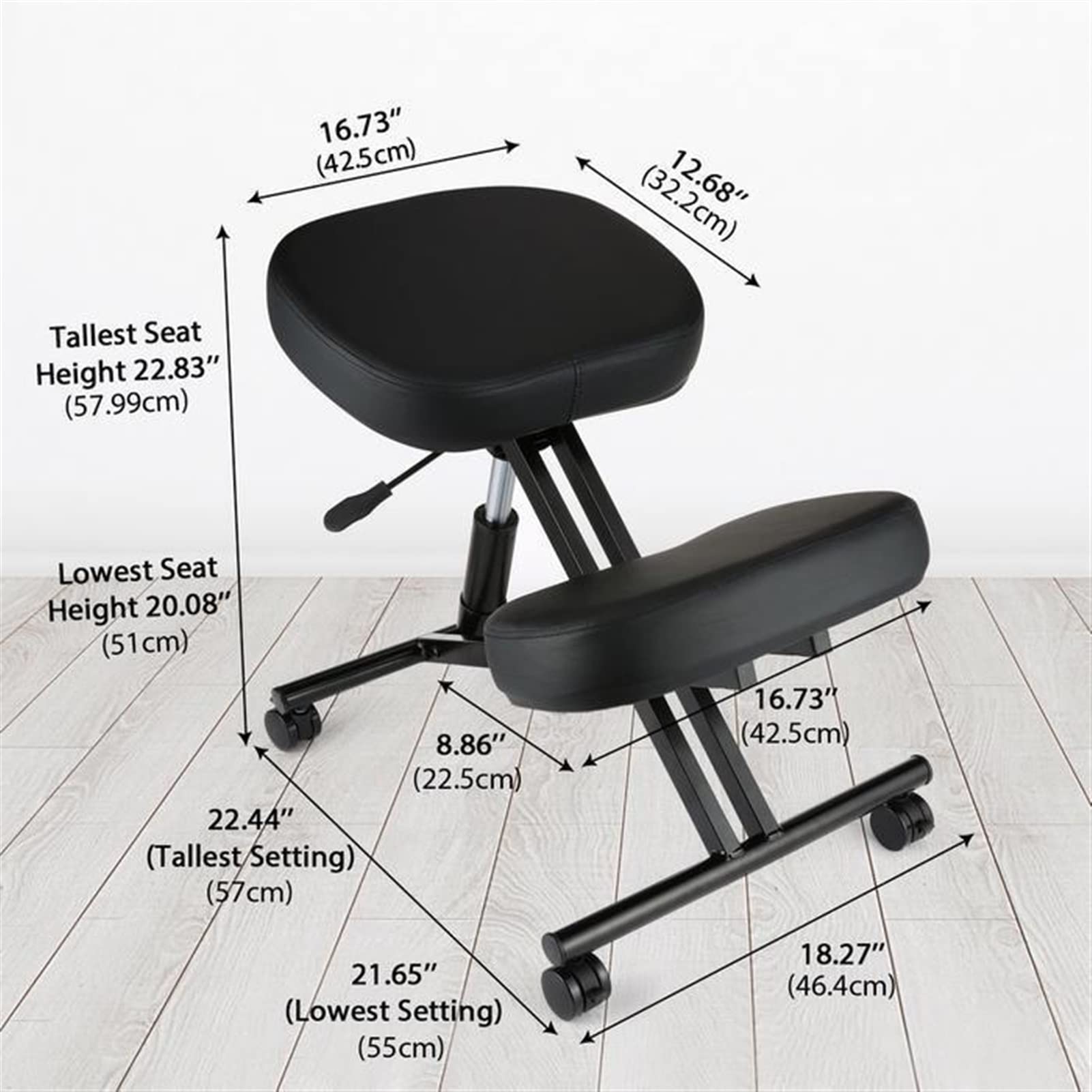 Krzesło biurowe Ergonomiczne krzesło klęczące, regulowany stołek do domu i biura z grubymi wygodnymi poduszkami