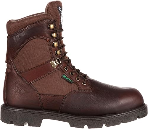 Georgia Boot Homeland - Zapatos de trabajo aislados de 8 pulgadas para hombre, Marrón