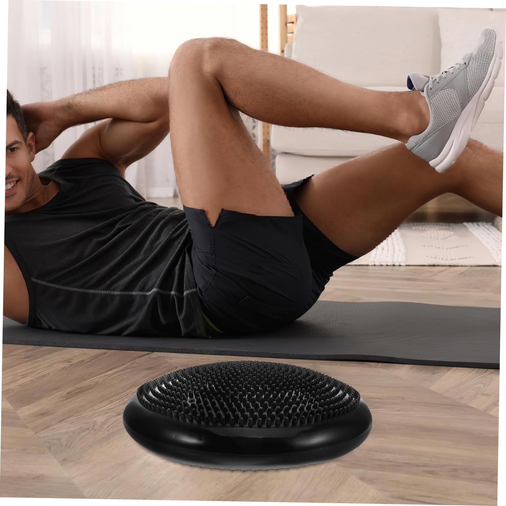 KOMBIUDA Cuscino Gonfiabile Per Yoga Base Rotonda in Pvc Per Allenamento Muscoli Core 2 Pezzi Per Seduta Ufficio Palestra Di Casa