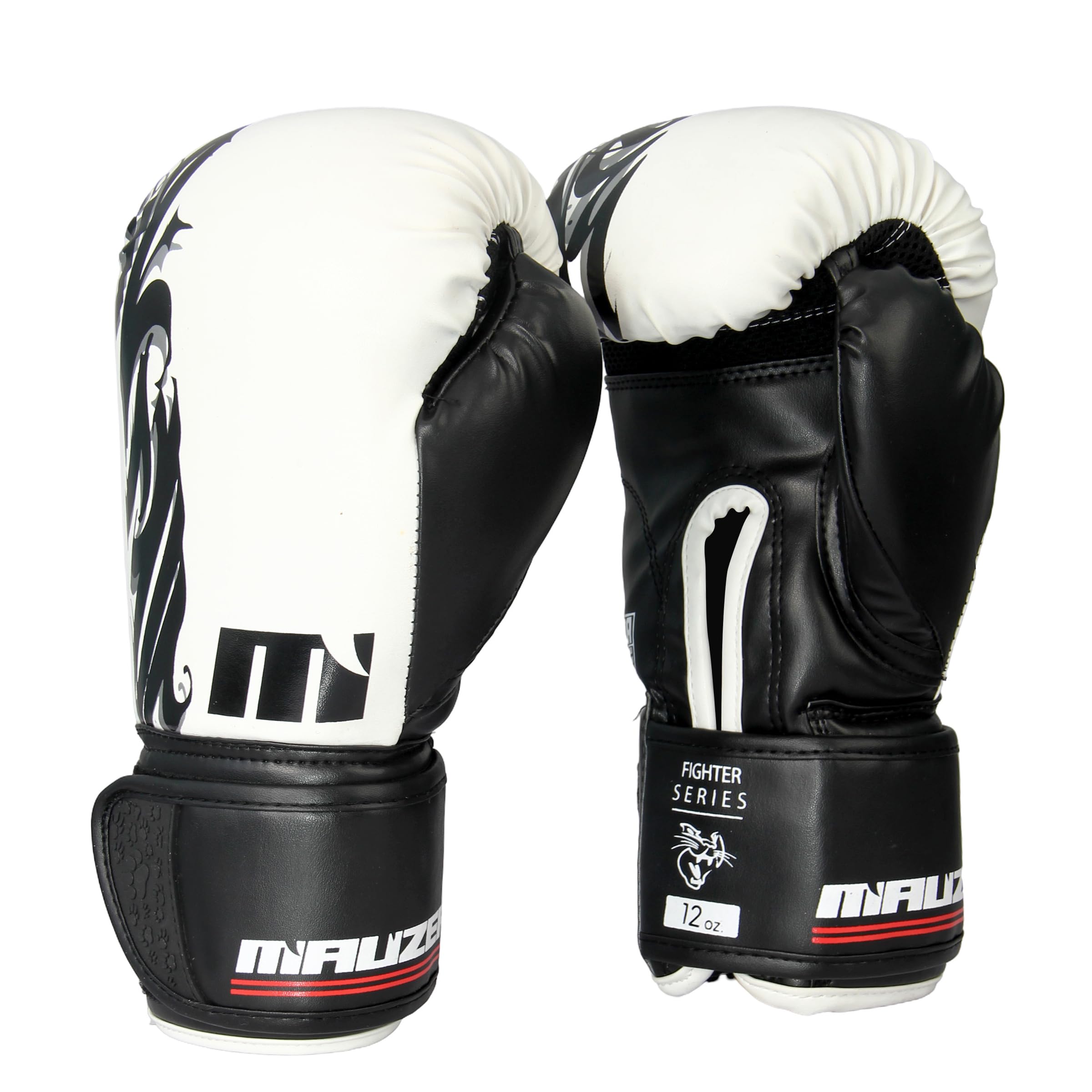 Mauzer Tribal Shadow Fighter Series Boxing Gloves for Training & Sparring Injected EIA Foam Padding Breathable Dry Effect Ventilated Palm Secure Thumb Lock Fit Rigid 3” Stabilizing Velcro Cuff (16 OZ)-image-15