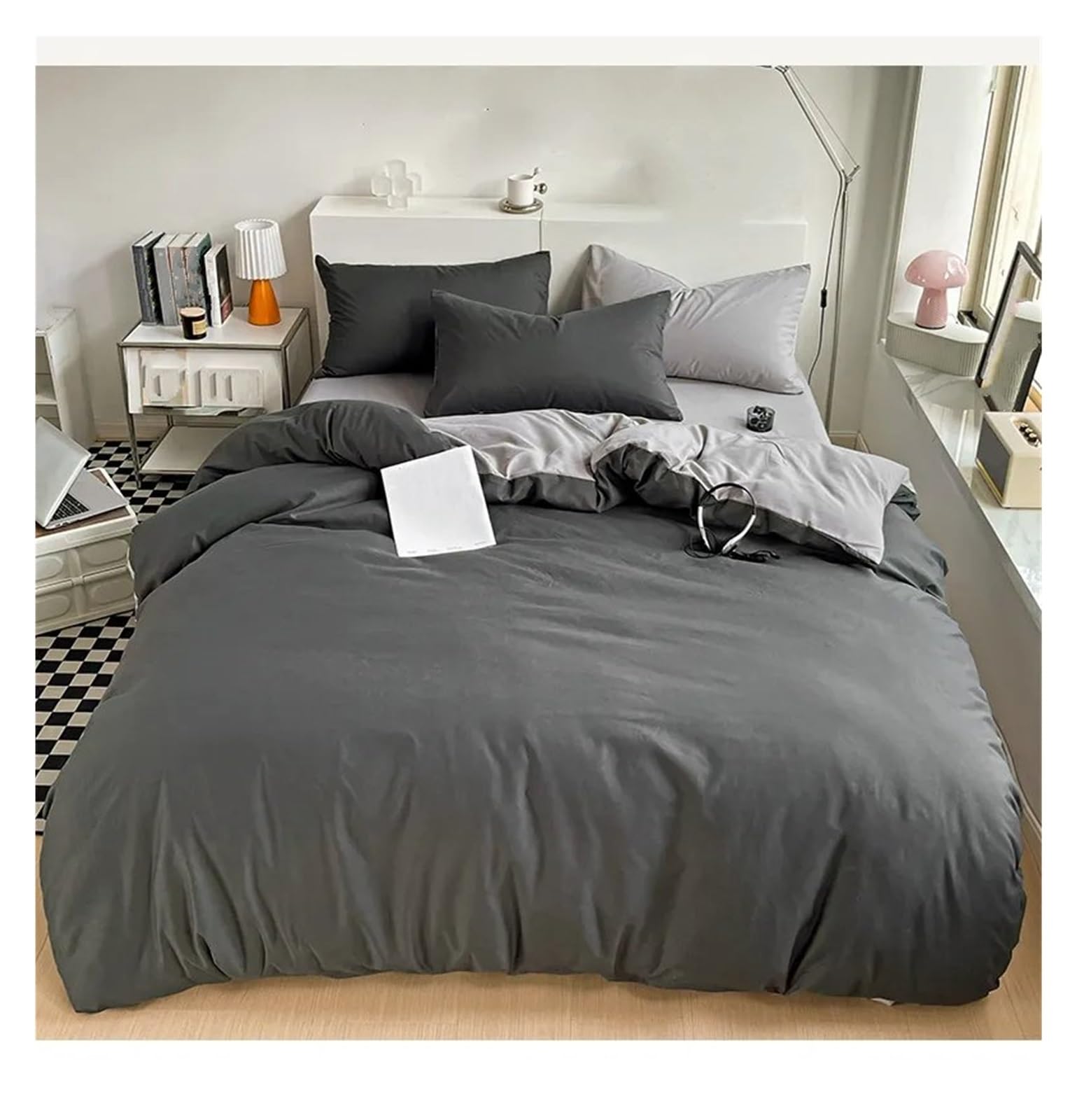 Ensemble housse de couette couleur unie pour en finir avec les plis