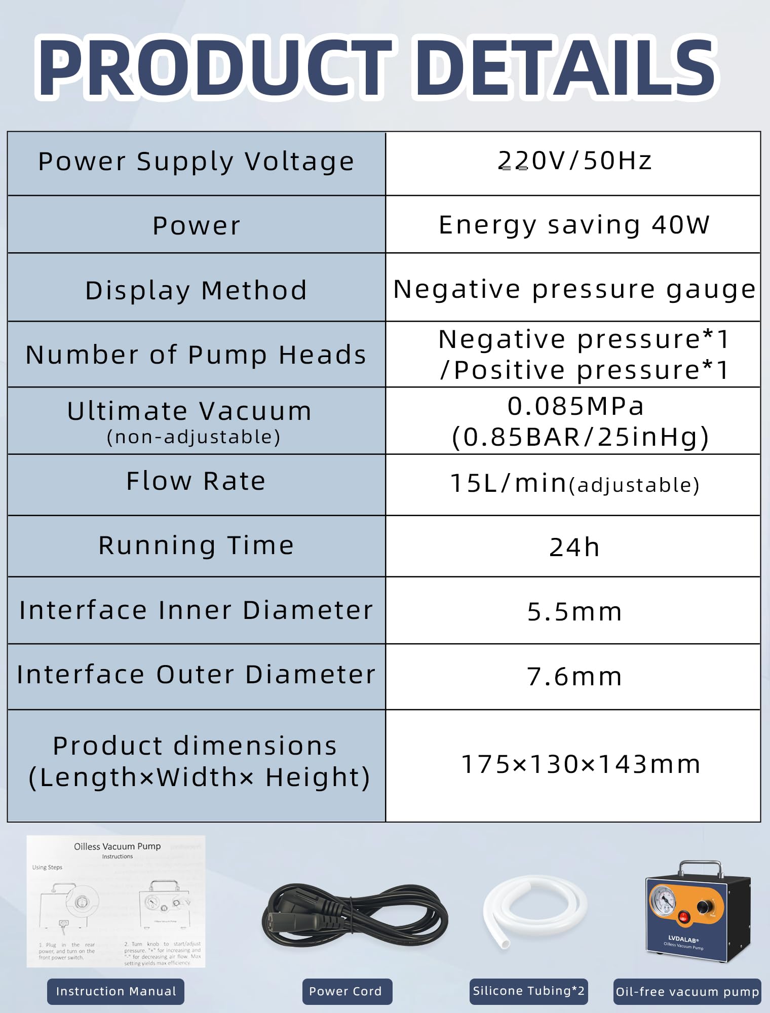 Lab Vacuum Pump - Oilless Diaphragm Pump -9