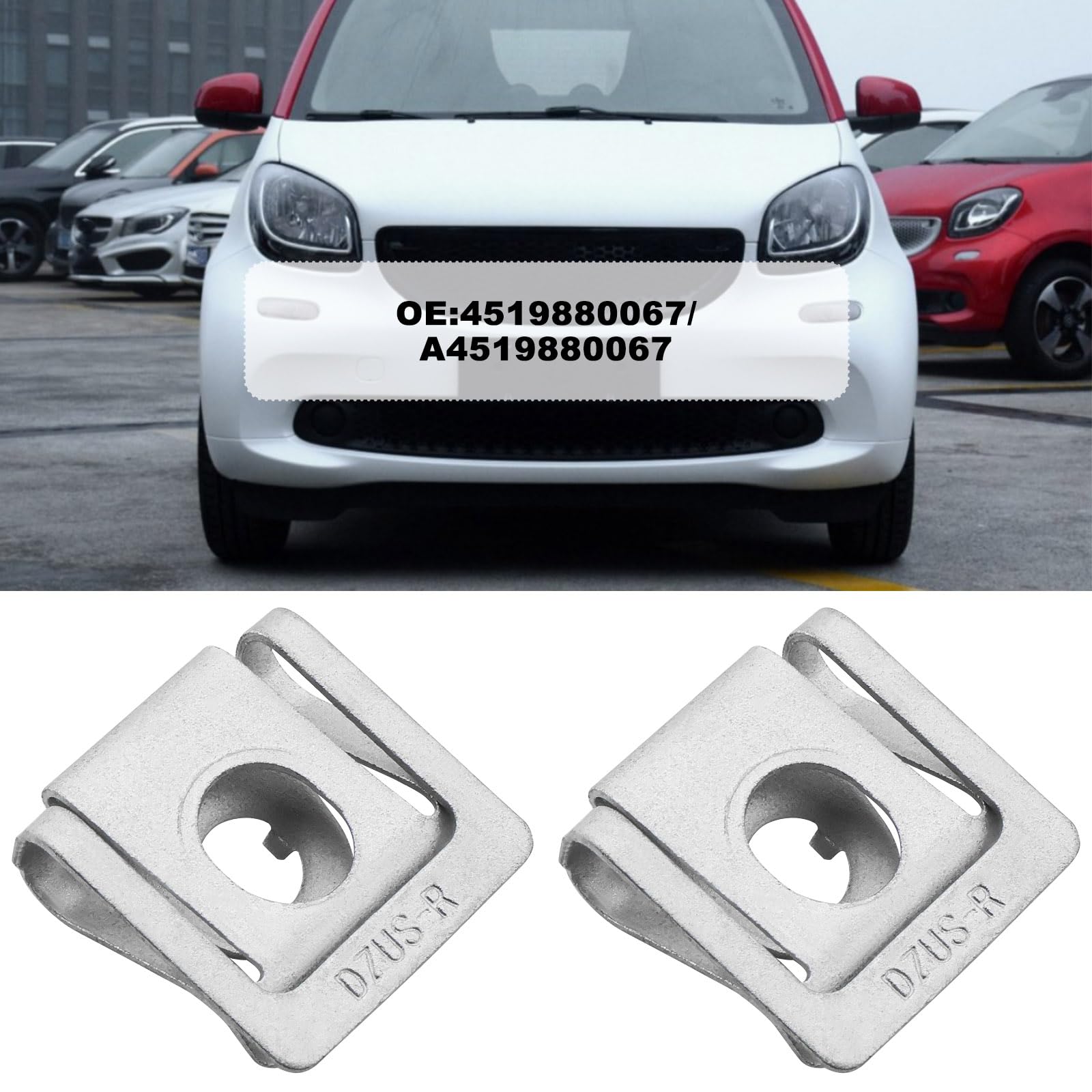 EMSea 2 Set Di Bulloni Di Copertura Del Motore Dell'auto Dadi Chiusura Rotante 4519880067 A4519880067 Compatibile Con Smart 451 E Compatibile Con Smart Fortwo 2007-2015