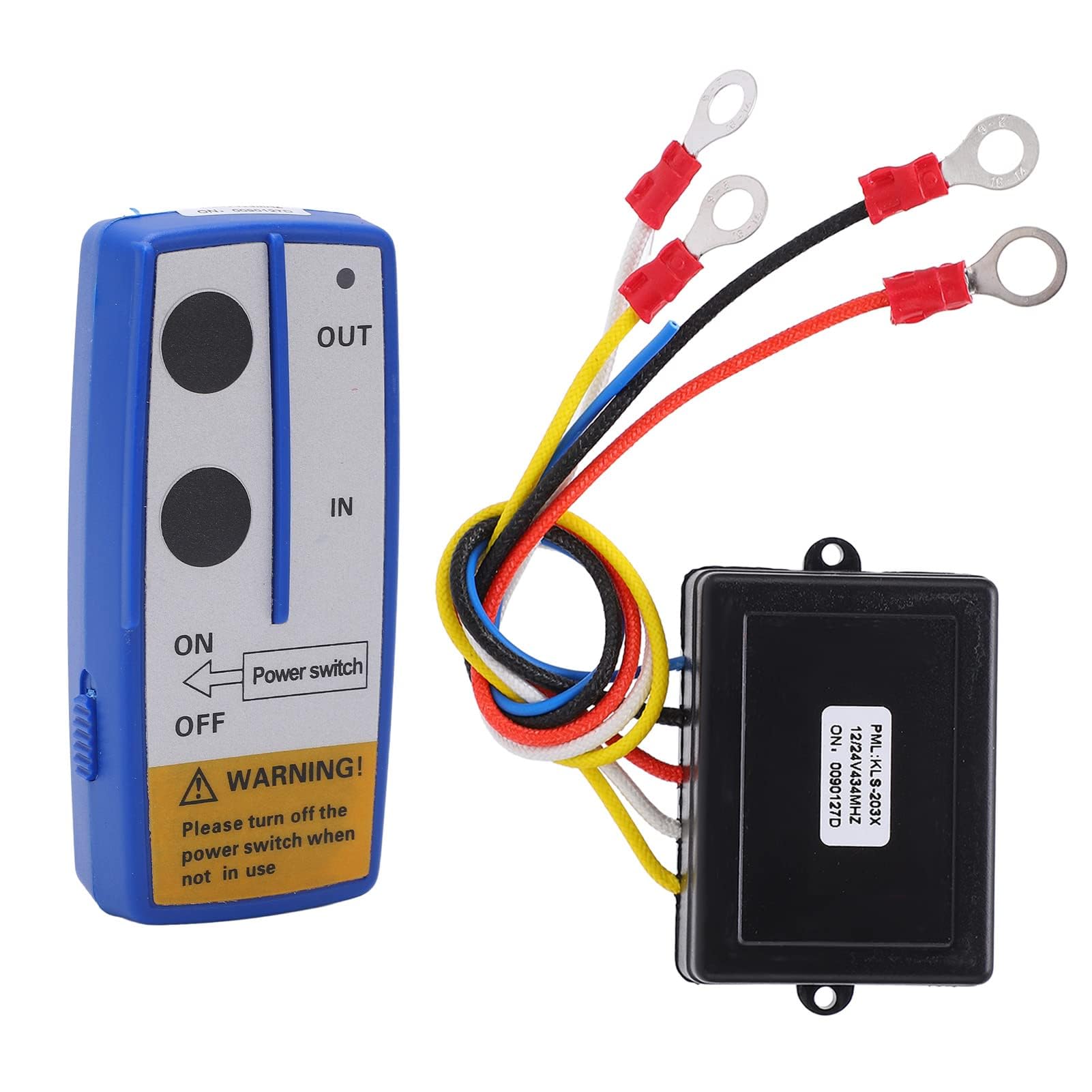 Kit de Télécommande de Treuil sans Fil, Kit de Commutateur de Télécommande sans Fil de Treuil Universel avec Récepteur 12 V 24 V pour Camion ATV SUV (BLUE)