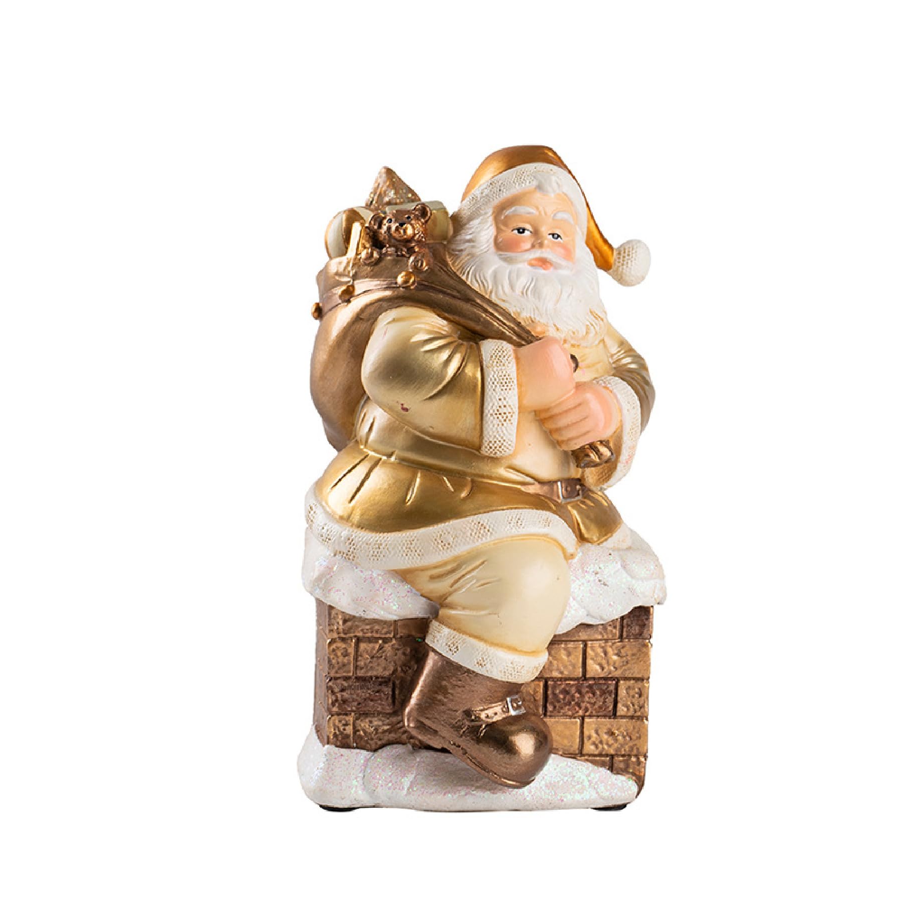 Sculptures pour cheminée de Noël aux détails dorés et finitions artistiques de luxe