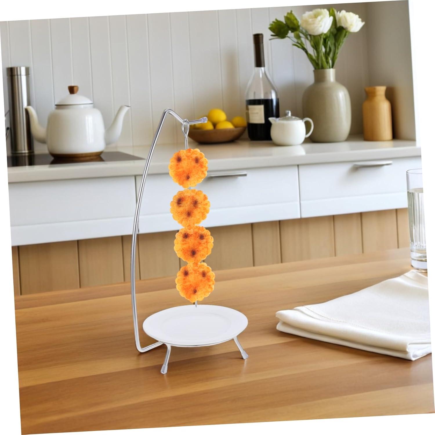 Stainless Steel Bbq Kabob Skewers with Rack for Grilling Meat and Vegetables Reusable Flat Long Skewers for Family Dinners Outdoor Bbq Versatile Kabob Sticks