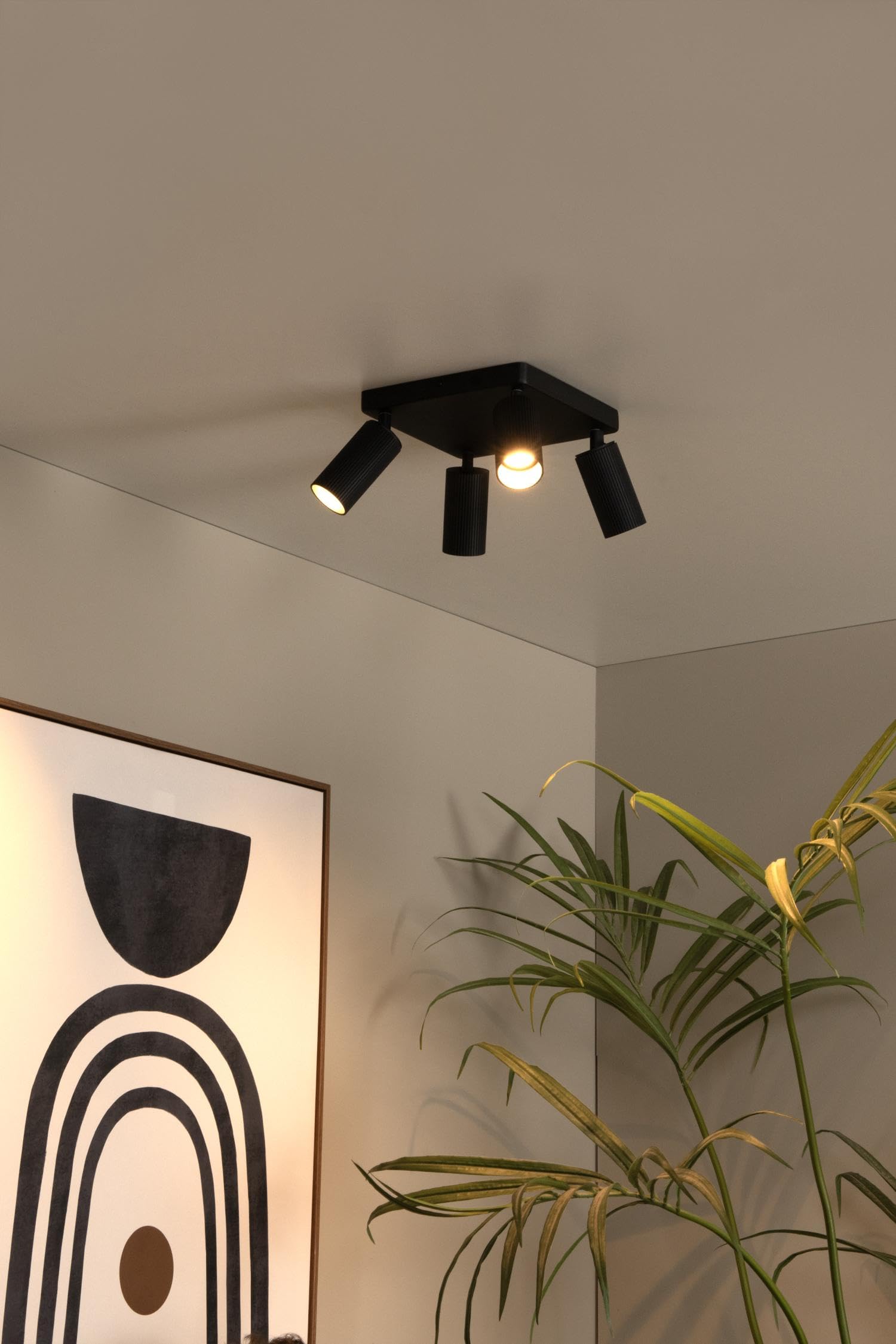 LUCIDE Clubs - Ceiling Spotlight - 4xGU10 - Black - Image 4