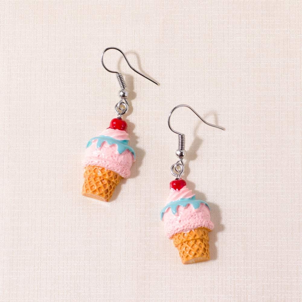 3D Fashion Fun Food Ice Cream Drop Earrings for Women Acrylic Cake Dangle Drop Jewelry - Image 3