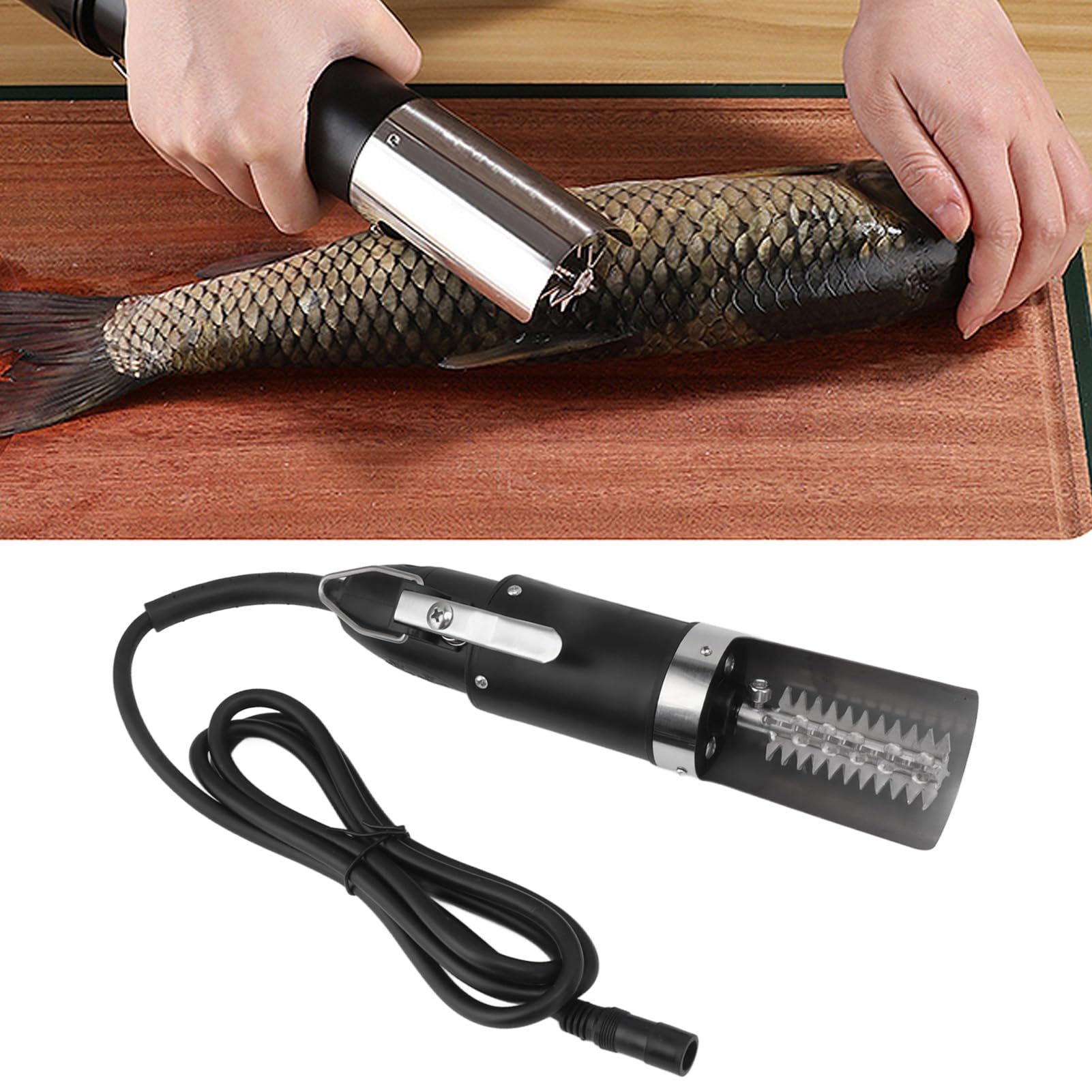 Potentes Escaladores de Pescado Eléctricos, Removedor y Raspador Automático de Escamas de Pescado para el Hogar con Función Múltiple para Limpiar Mariscos y Eliminar Escamas