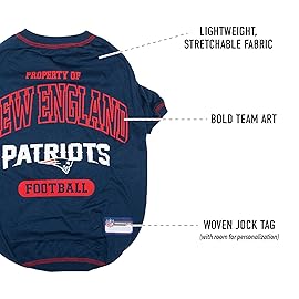 NFL New England Patriots Dog T-shirt X-Small. - Licensed Shirt for Pets Team Colored with Team Logos- Premium Stretchable Materials for the comfort of your Dog & Cat