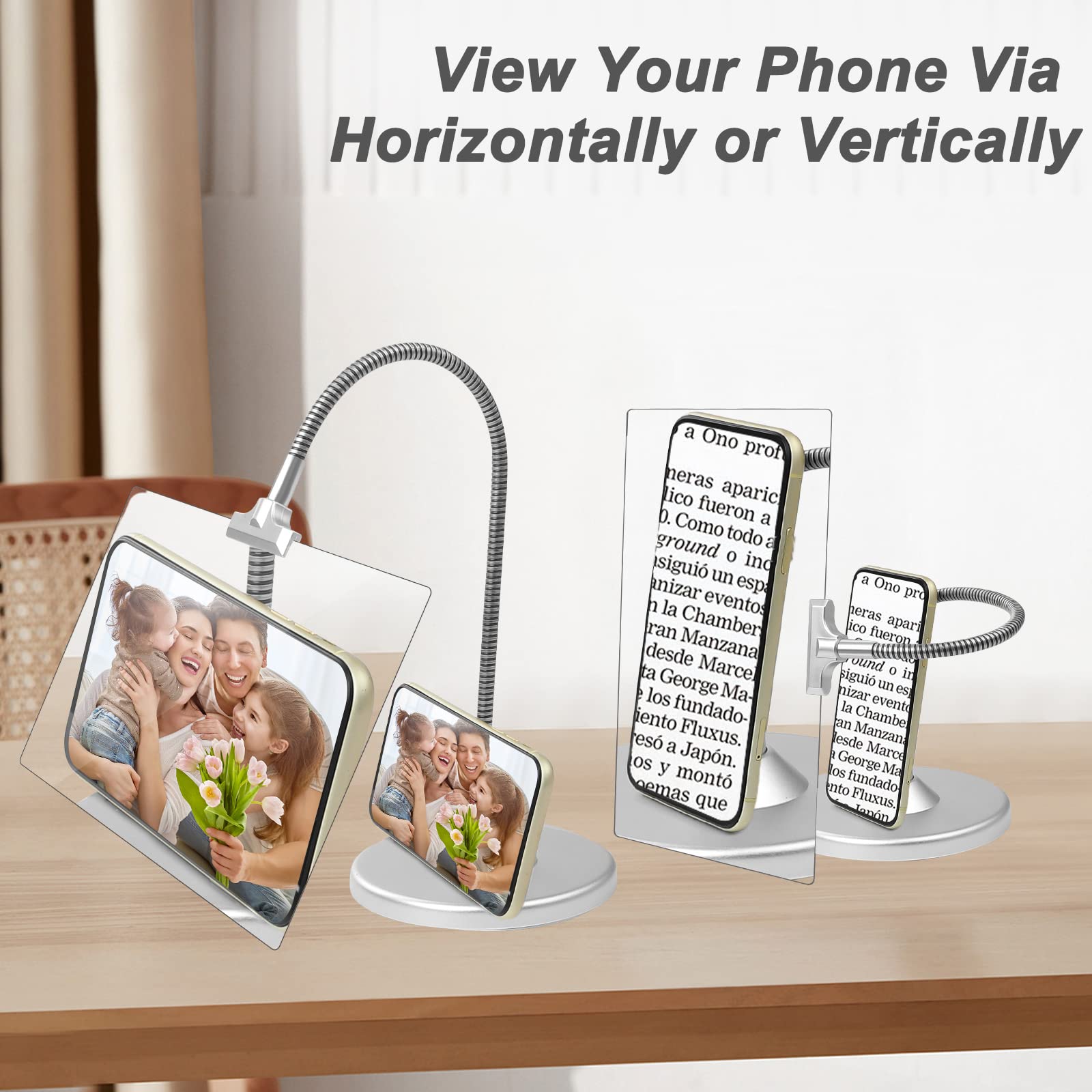 4X Magnifying Glass with Stand, 10"x6" Flexible Gooseneck FullPage