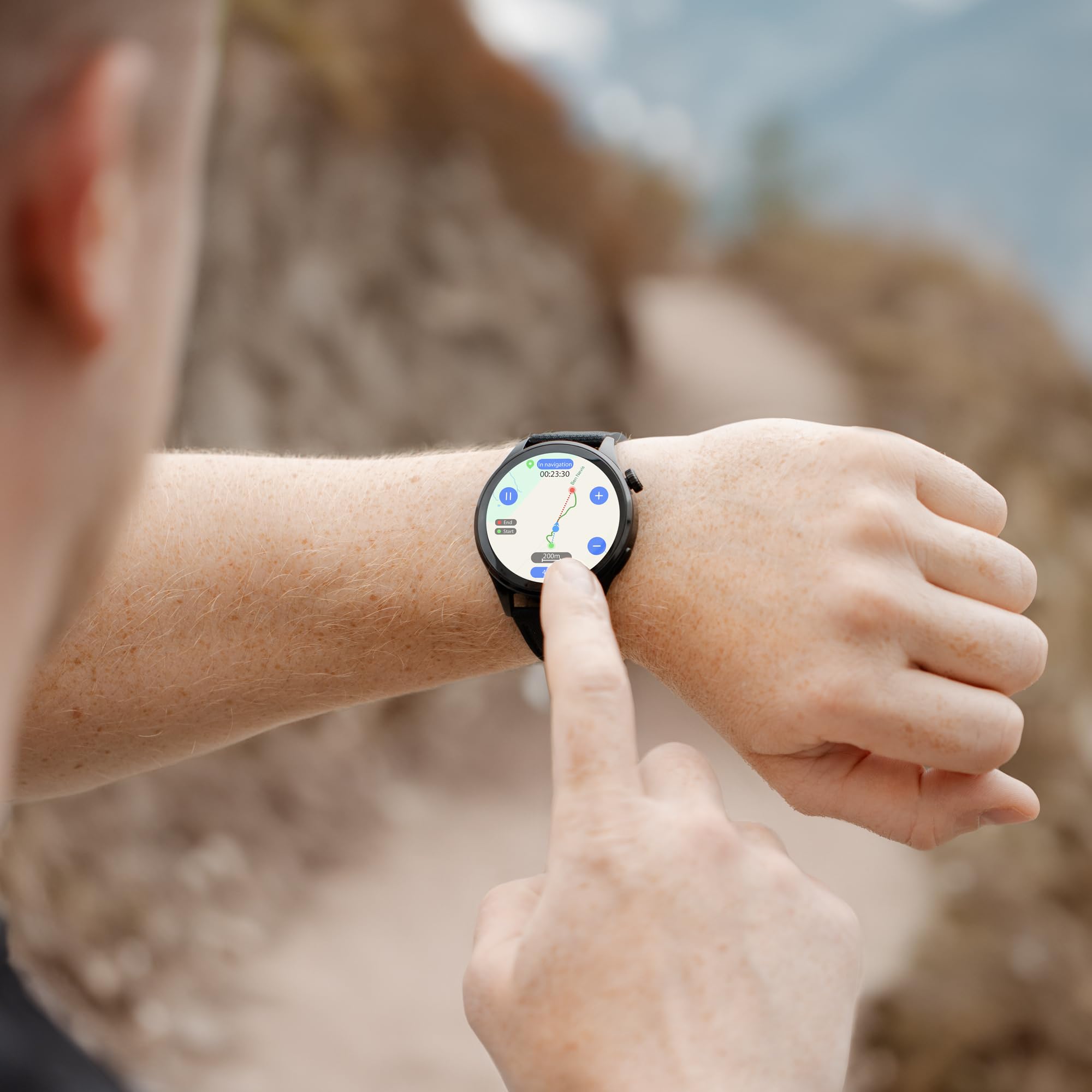 Reflex Active Inteligentny zegarek Amoled Series 45 dla mężczyzn i kobiet z wbudowanym GPS, wstępnie załadowanymi mapami, nawiązywaniem i odbieraniem połączeń, tętnem, trybami sportowymi