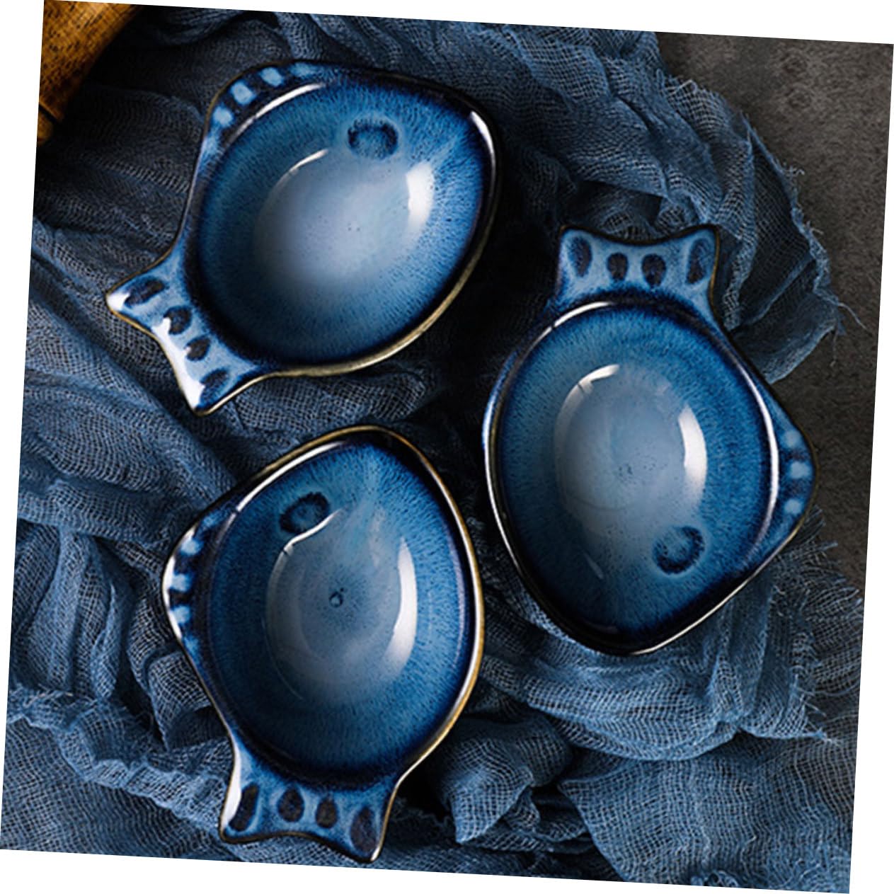 MOLUCKFU Flavor Sauce Dishes Ceramic Seasoning Plate Set Compact Size Easy to Clean Perfect for All Occasions