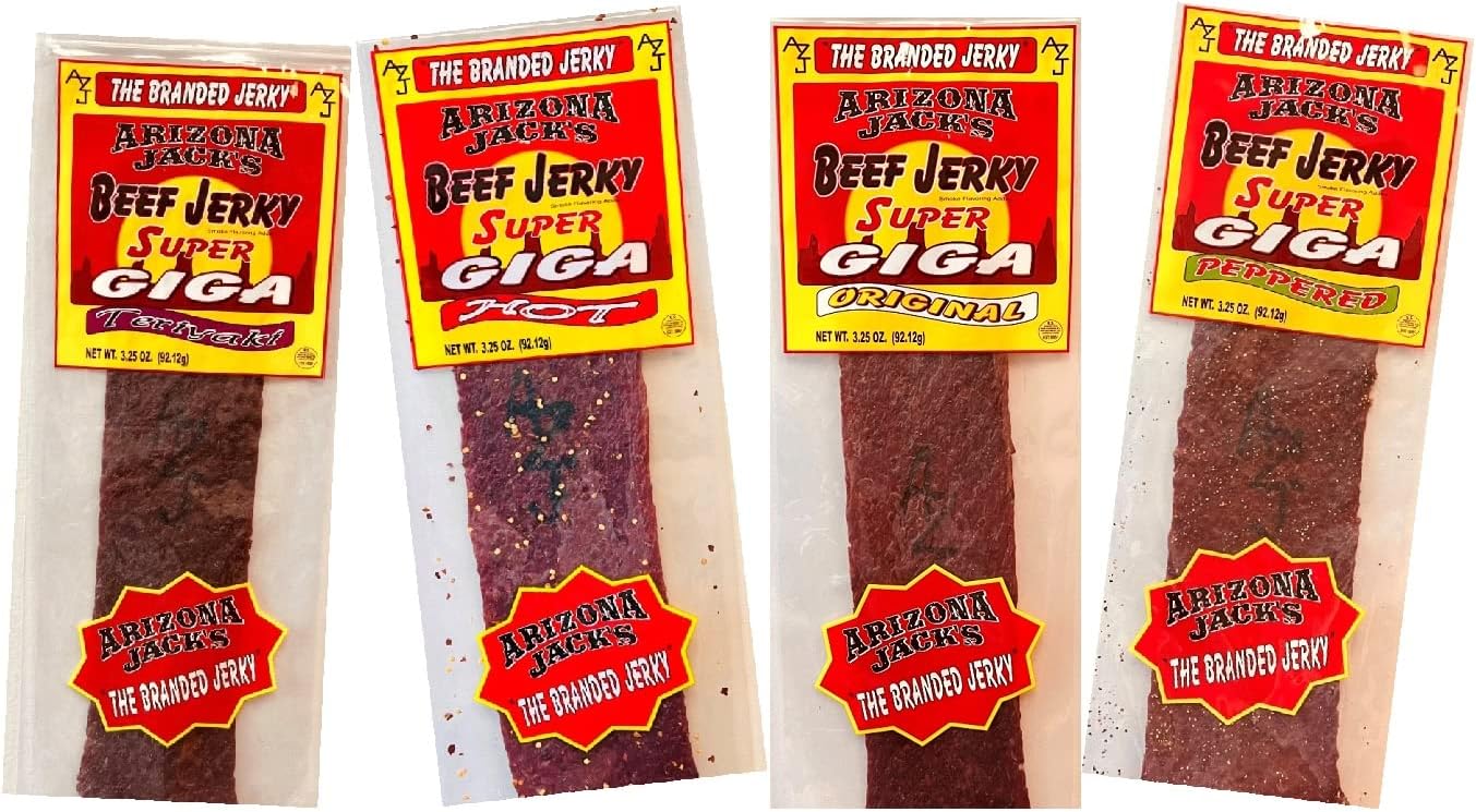 Arizona Jack's Super Giga Individually Wrapped Jerky 4 Flavor Multipack (Original, Teriyaki, Pepper, & Hot)